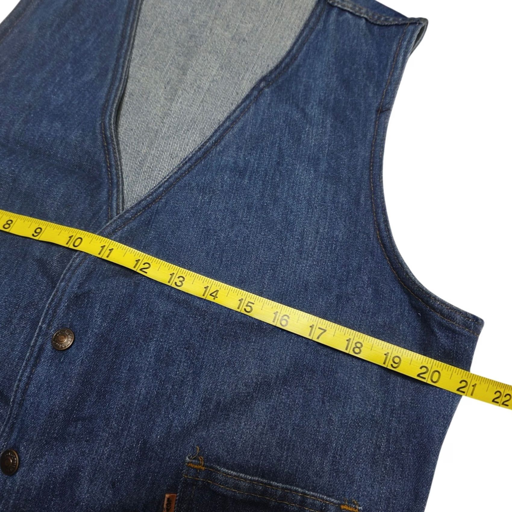 Levi's VINTAGE Levi's Orange Tab Denim Blue Jean Vest 70s 80’s Biker Large USA Shirt Size 36" / US 14 / IT 50 - 5 Thumbnail