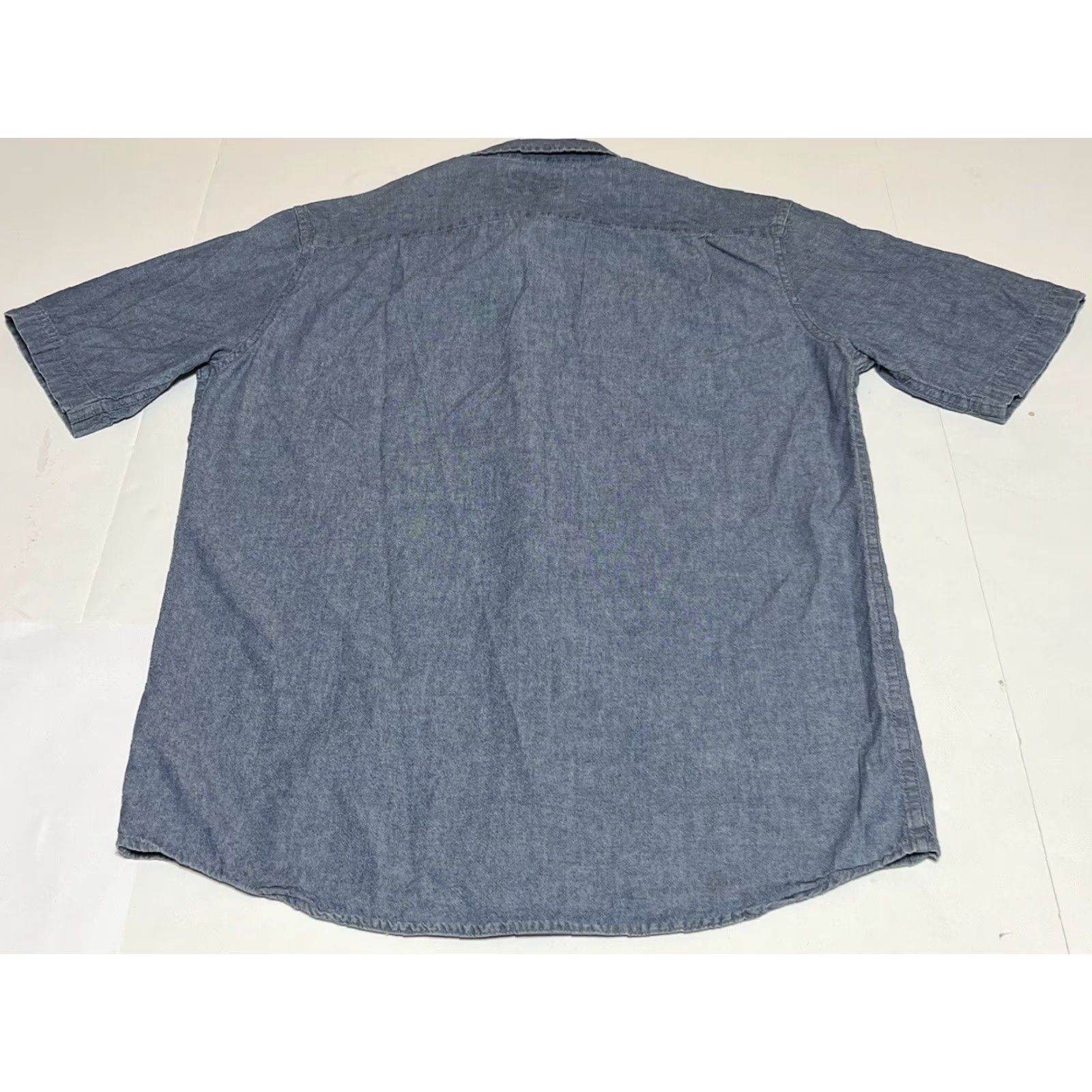 Wrangler Wrangler Shirt Button-Up Chambray Short Sleeve Pockets Men S Blue Cotton Regular Casual Shirts Size US S / EU 44-46 / 1 - 3 Thumbnail