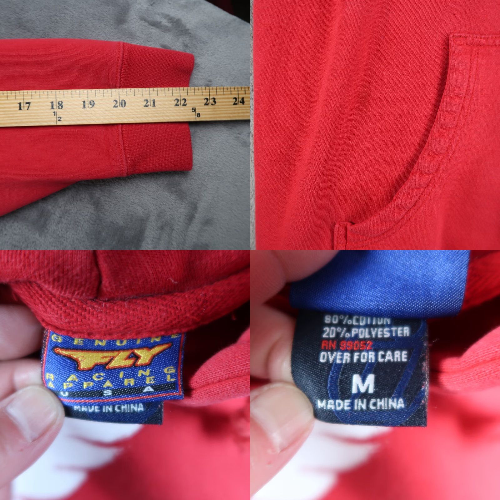 Vintage Vintage Fiy Racing Hoodie Men M Red Graphic Print Pullover Crew Neck Sports Racing Pattern Size US M / EU 48-50 / 2 - 8 Thumbnail
