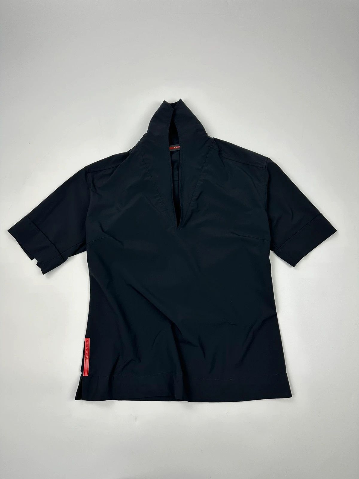 Prada Prada Sport SS2000 V Neck Light Nylon Navy Blue Top Shirt Size M / US 6-8 / IT 42-44 - 1 Thumbnail