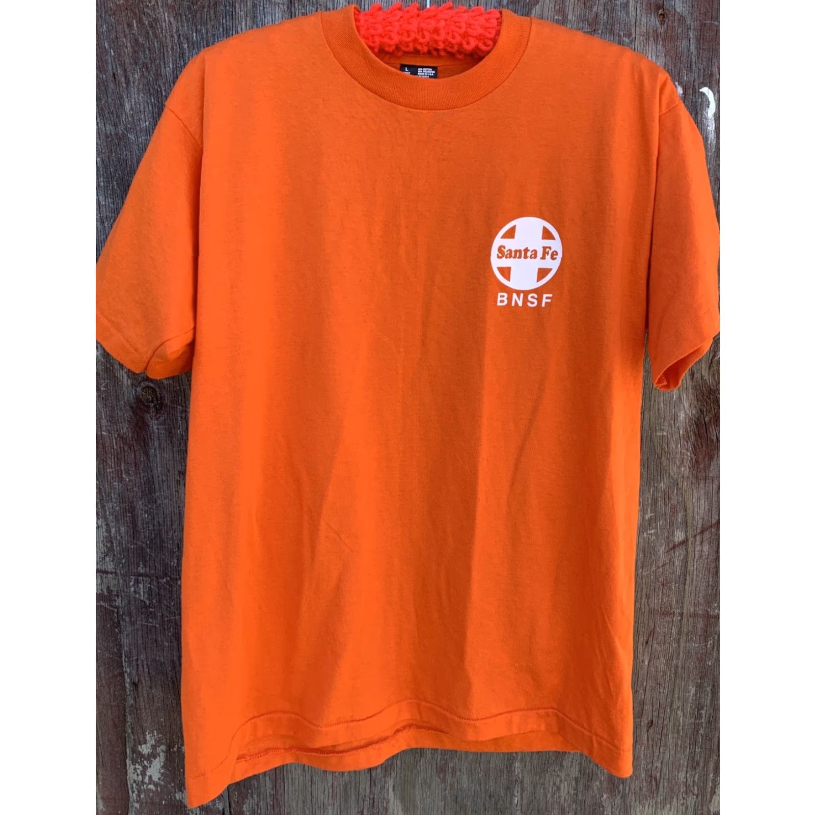 Fruit Of The Loom VINTAGE Santa Fe BNSF T Shirt Railroad Train Graphic Tee Single Stitch Size L Men Size US L / EU 52-54 / 3 - 7 Thumbnail