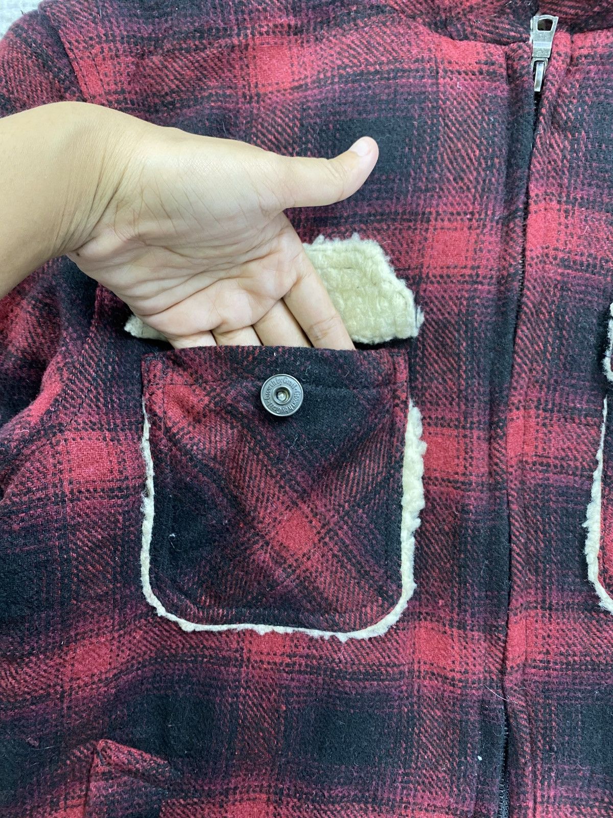 Vintage Vintage Growth By Grail Lined Sherpa Wool Flannel Jacket Size US M / EU 48-50 / 2 - 9 Thumbnail