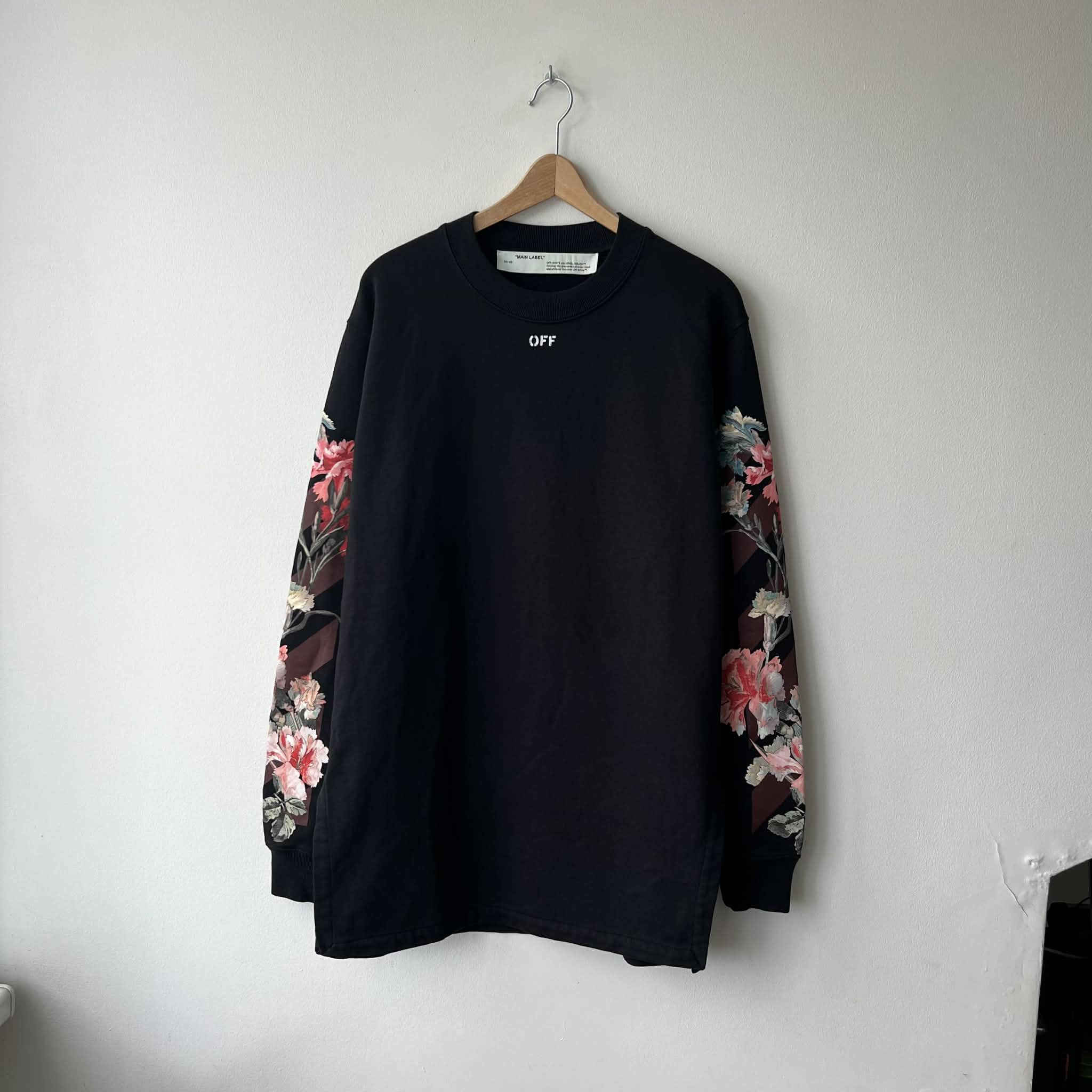 Off-White Off White Floral Crewneck Sweatshirt Mini Dress Size XS / US 0-2 / IT 36-38 - 2 Thumbnail