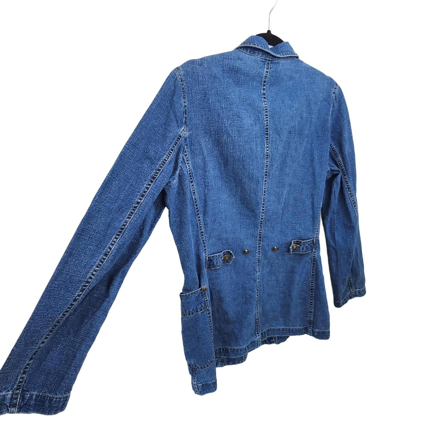 Designer Liz Claiborne. Vintage Tailored Denim Blazer. Size: Medium Size M / US 6-8 / IT 42-44 - 8 Thumbnail