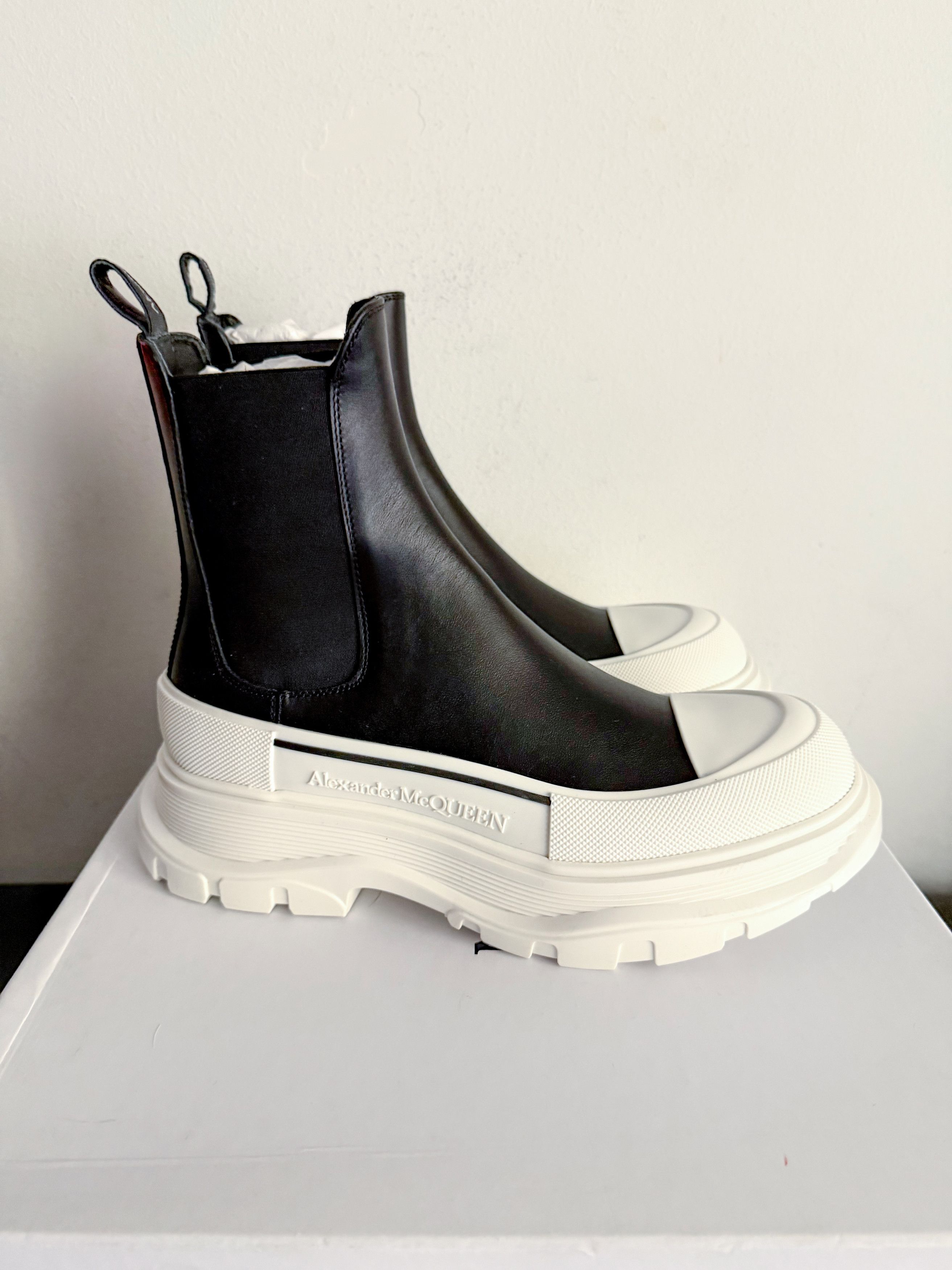 Alexander McQueen Oversized Platform Leather Sneaker Boots Size US 10 / IT 40 - 1 Thumbnail