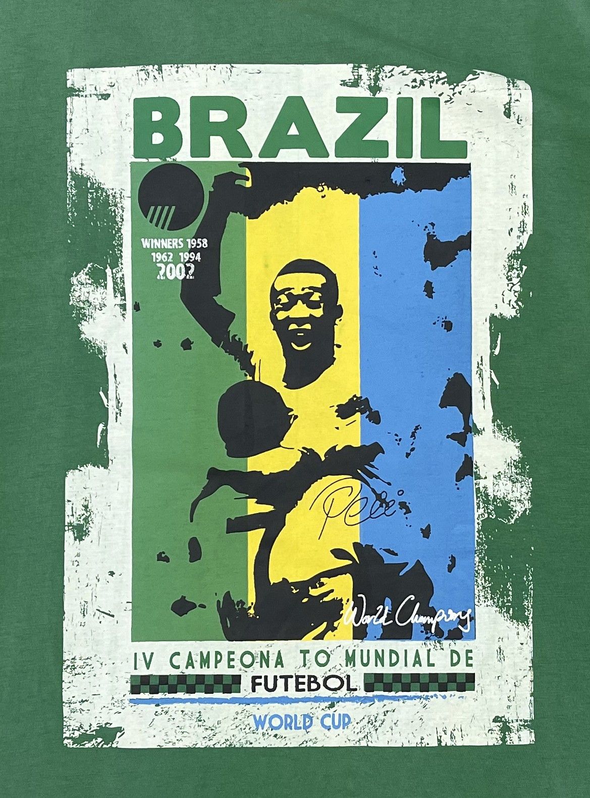 Vintage BRAZIL PELE WORLD CUP 2002 Size US L / EU 52-54 / 3 - 2 Thumbnail