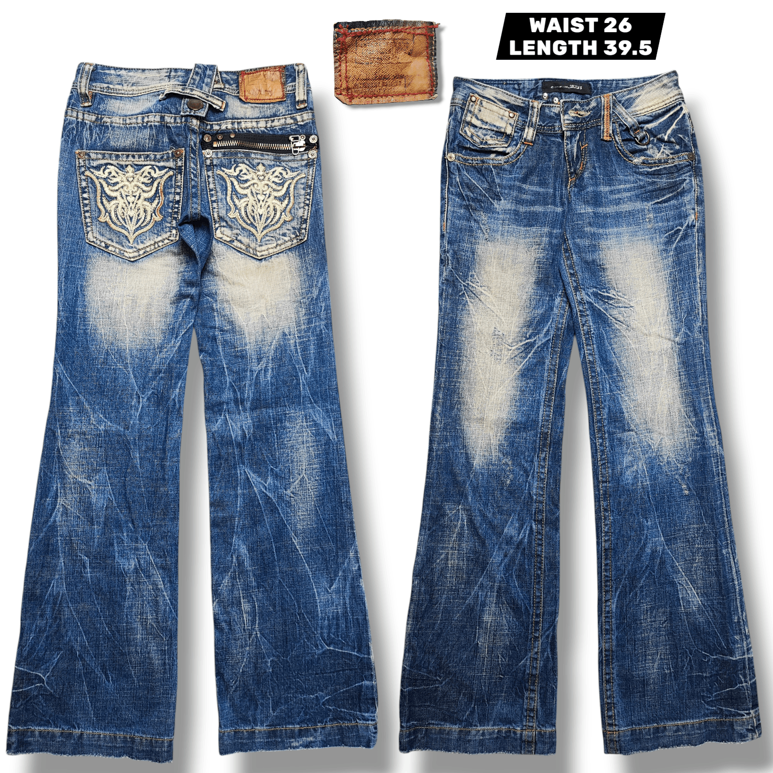 Kapital Yoshitomo Nara Lolita Flared Whisker Low Rise Jeans Size 26" / US 2 / IT 38 - 1 Thumbnail