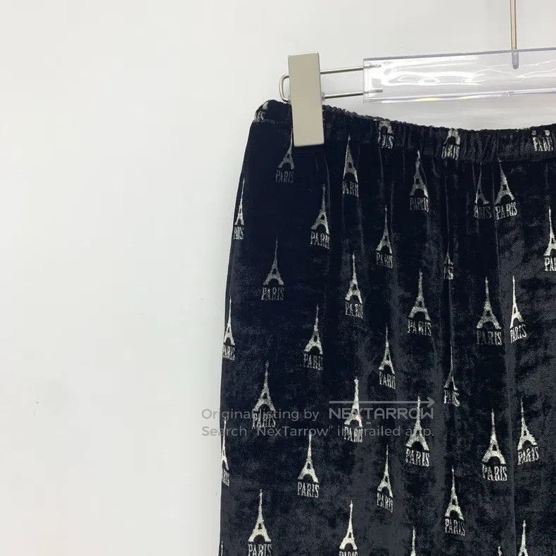 Balenciaga Balenciaga Black Tower Lettering Embroidered Velvet Casual Size US 28 / EU 44 - 3 Thumbnail