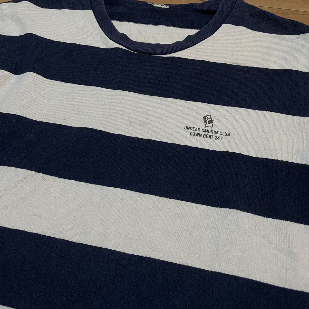 Japanese Brand Radiall undead smokin club down beat 247 striped t shirt Size US S / EU 44-46 / 1 - 2 Thumbnail