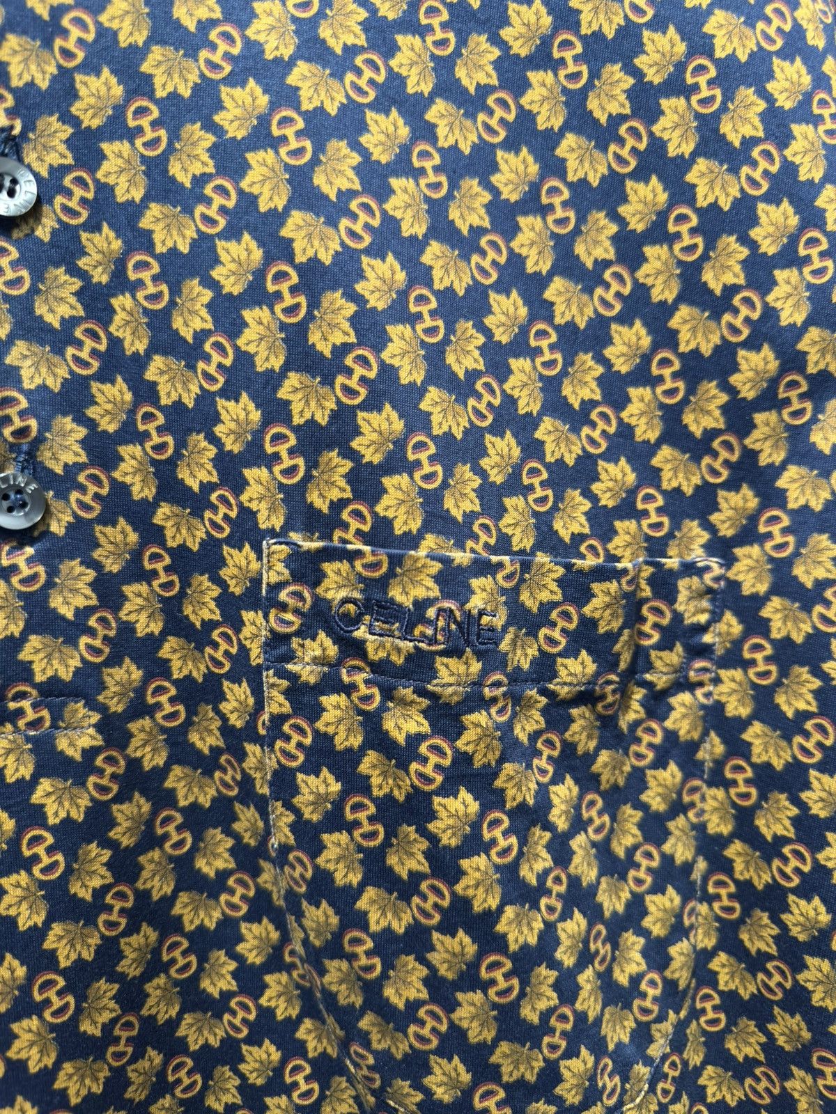 Celine 90s Celine Paris Polo Pattern Tshirt Size US L / EU 52-54 / 3 - 5 Thumbnail