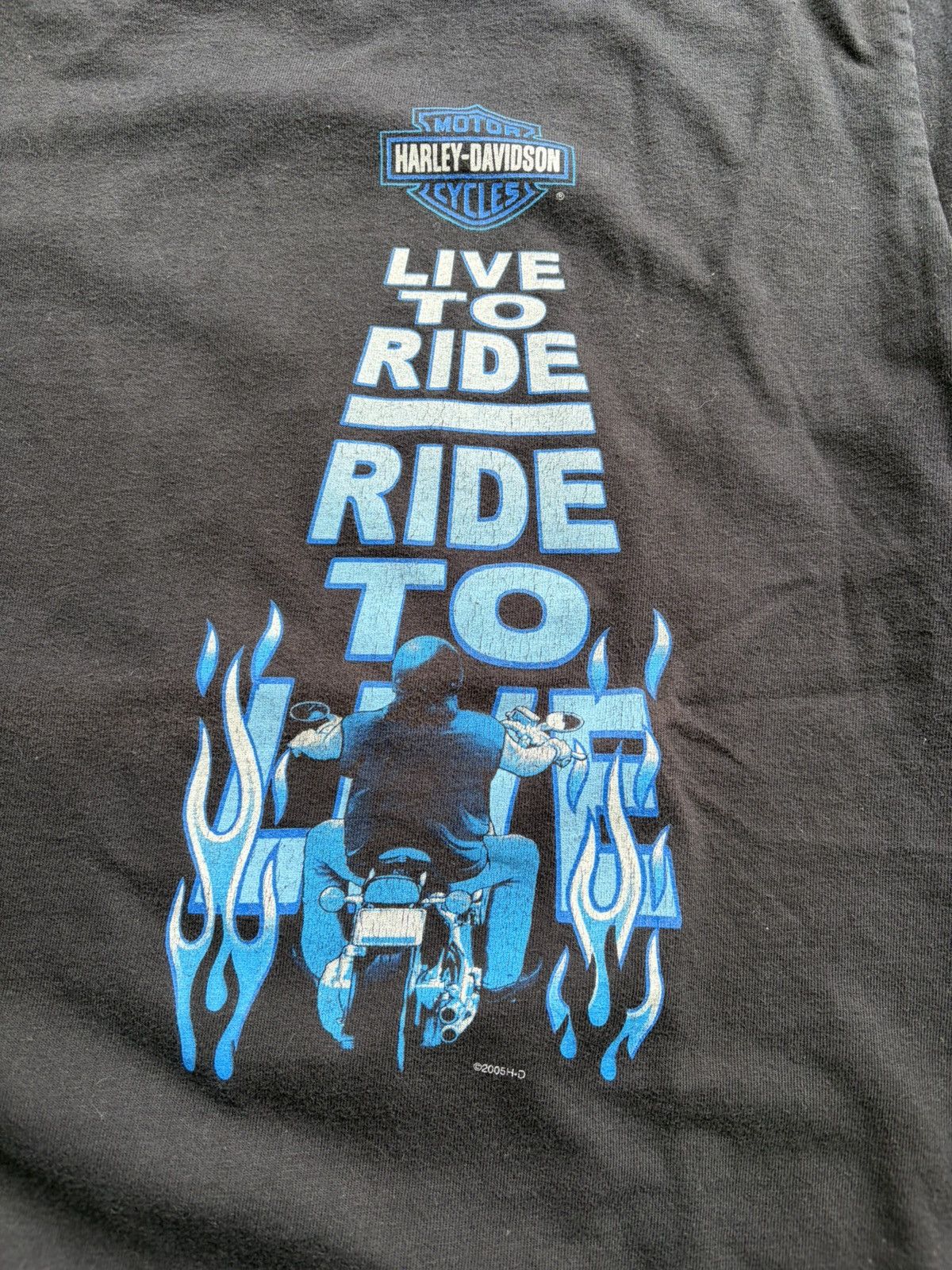 Harley Davidson Vintage Harley Davidson Flame Chopped Sleeve Graphic Tee Size US M / EU 48-50 / 2 - 2 Thumbnail