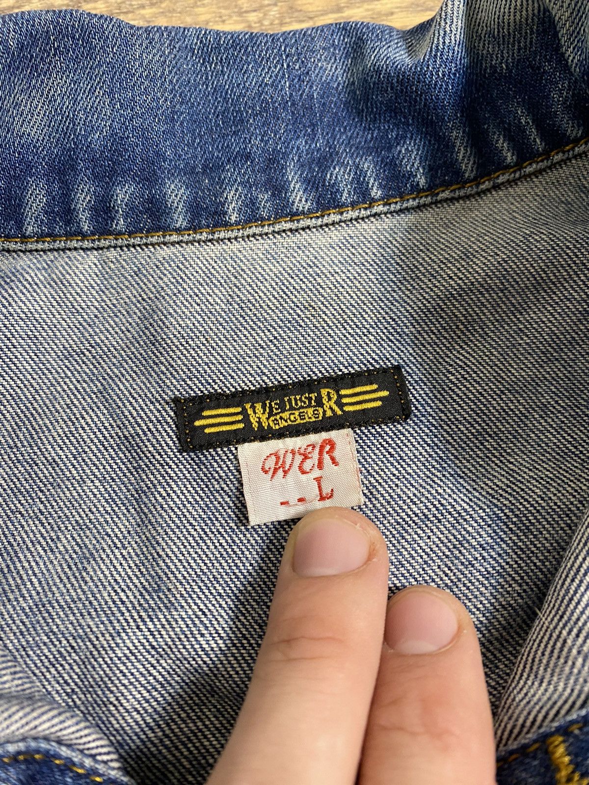Vintage "WE JUST ANGELS" Denim Jacket Size US L / EU 52-54 / 3 - 6 Thumbnail