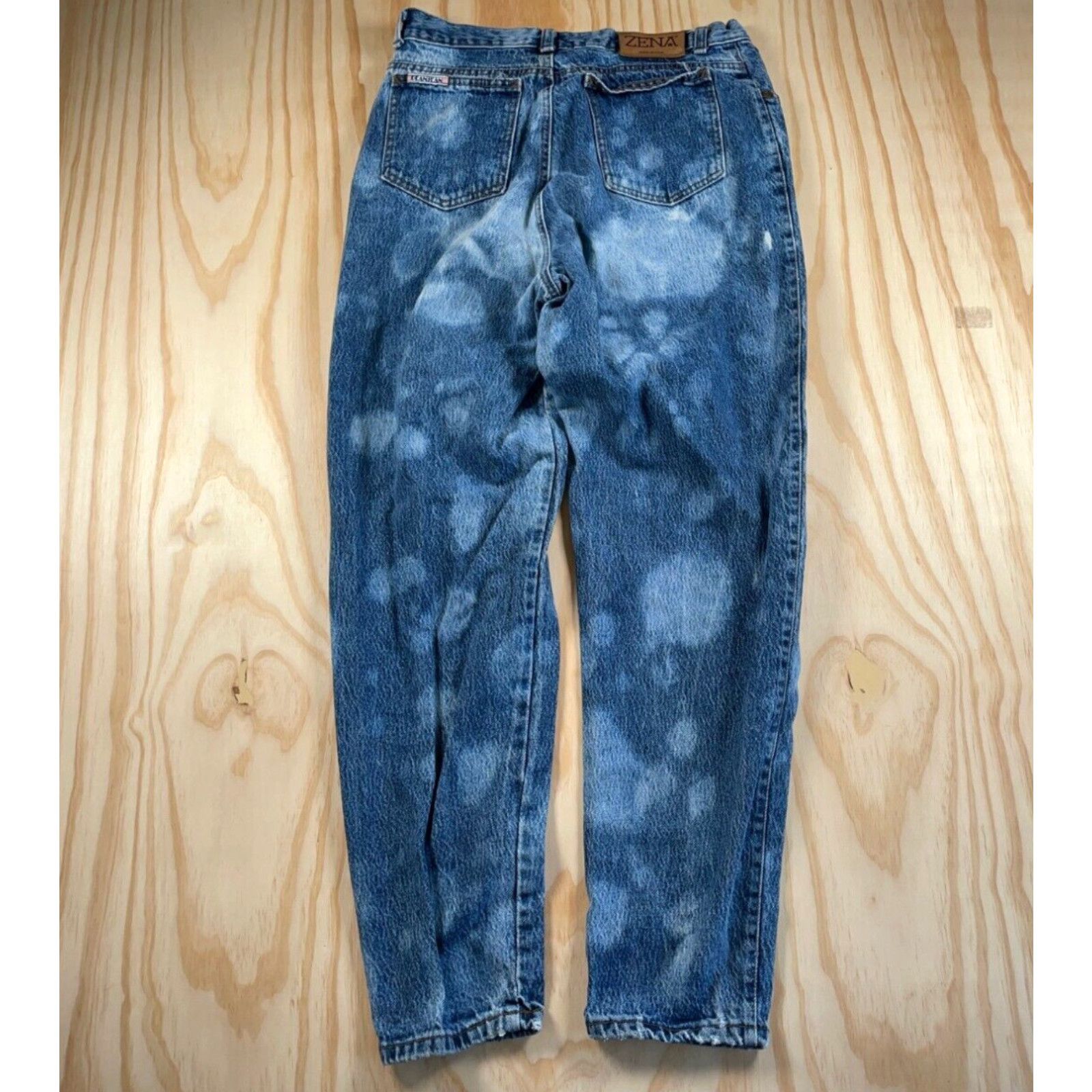 Vintage VTG 80s High Waisted Bleached Mom Jeans Women's 30 x 30 Blue Denim Zena Tapered Size ONE SIZE - 1 Preview