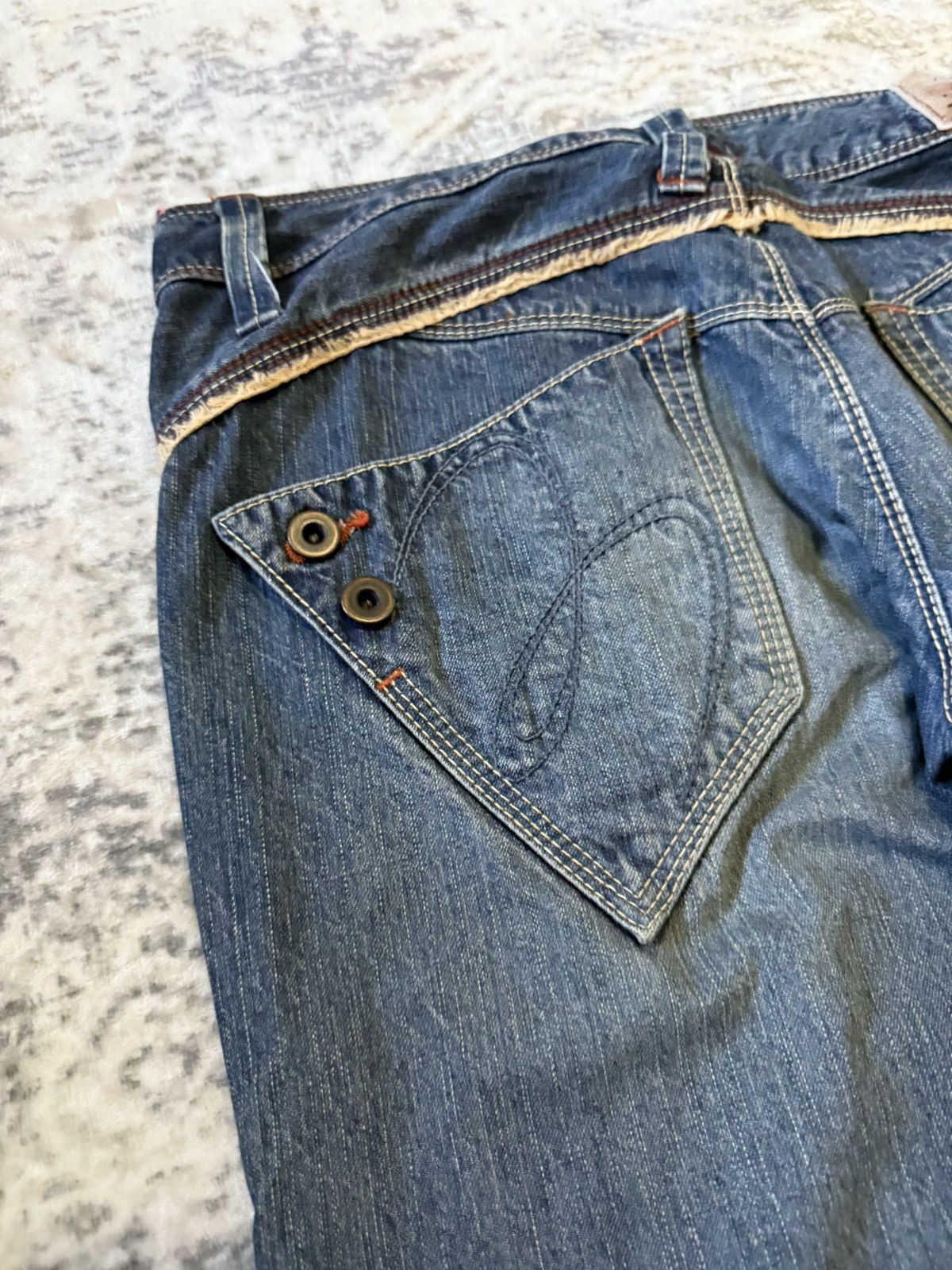 Beauty Beast Beauty Beast Style Asymmetrical Pocket Wide Leg Flared Jeans Size US 32 / EU 48 - 7 Thumbnail
