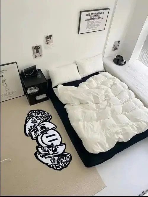 VIBE Black White Funny Creative Carpet 60x120cm Size ONE SIZE - 4 Thumbnail