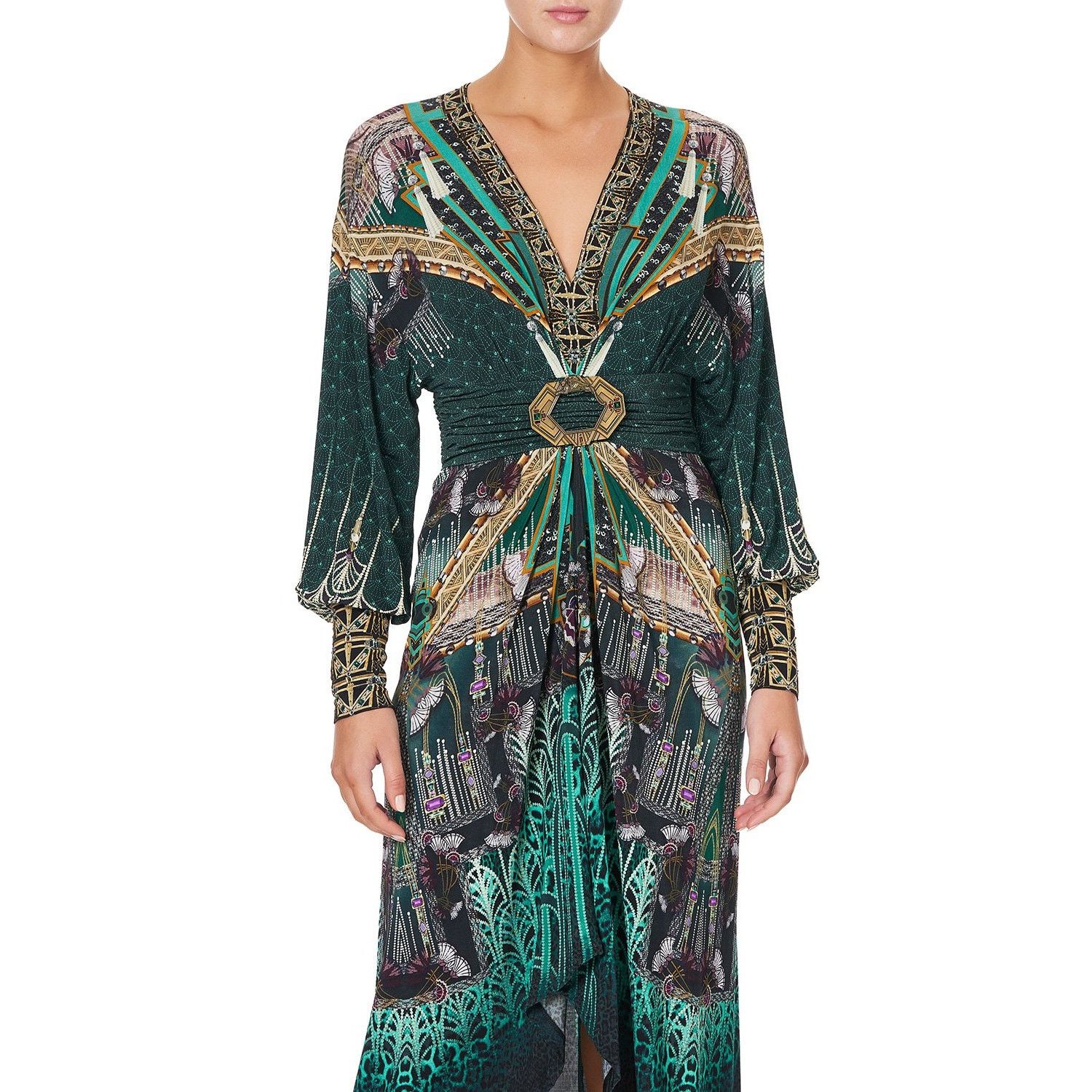 CAMILLA Camilla belted jersey Fitzgeralds flapper Asymmetric dress.M Size M / US 6-8 / IT 42-44 - 5 Thumbnail