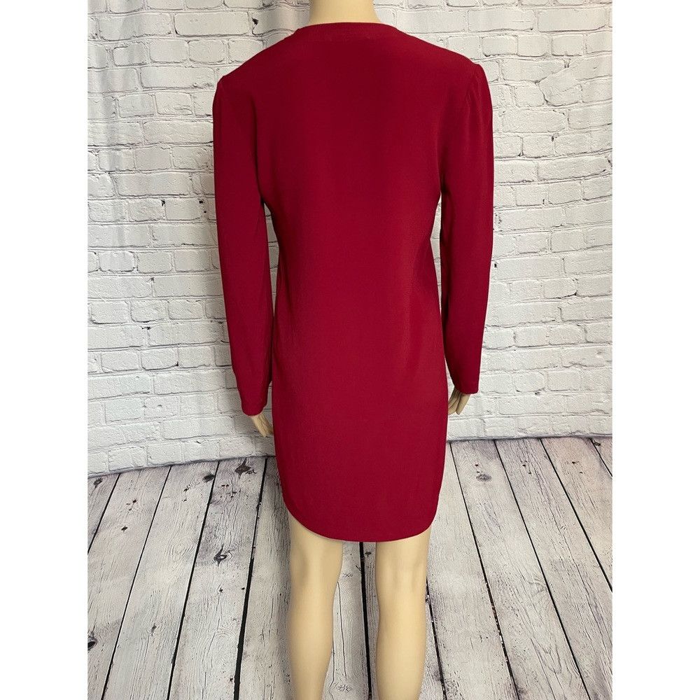 NWT New $325 Sandro Burgundy Viscose Long Sleeve Dress Size