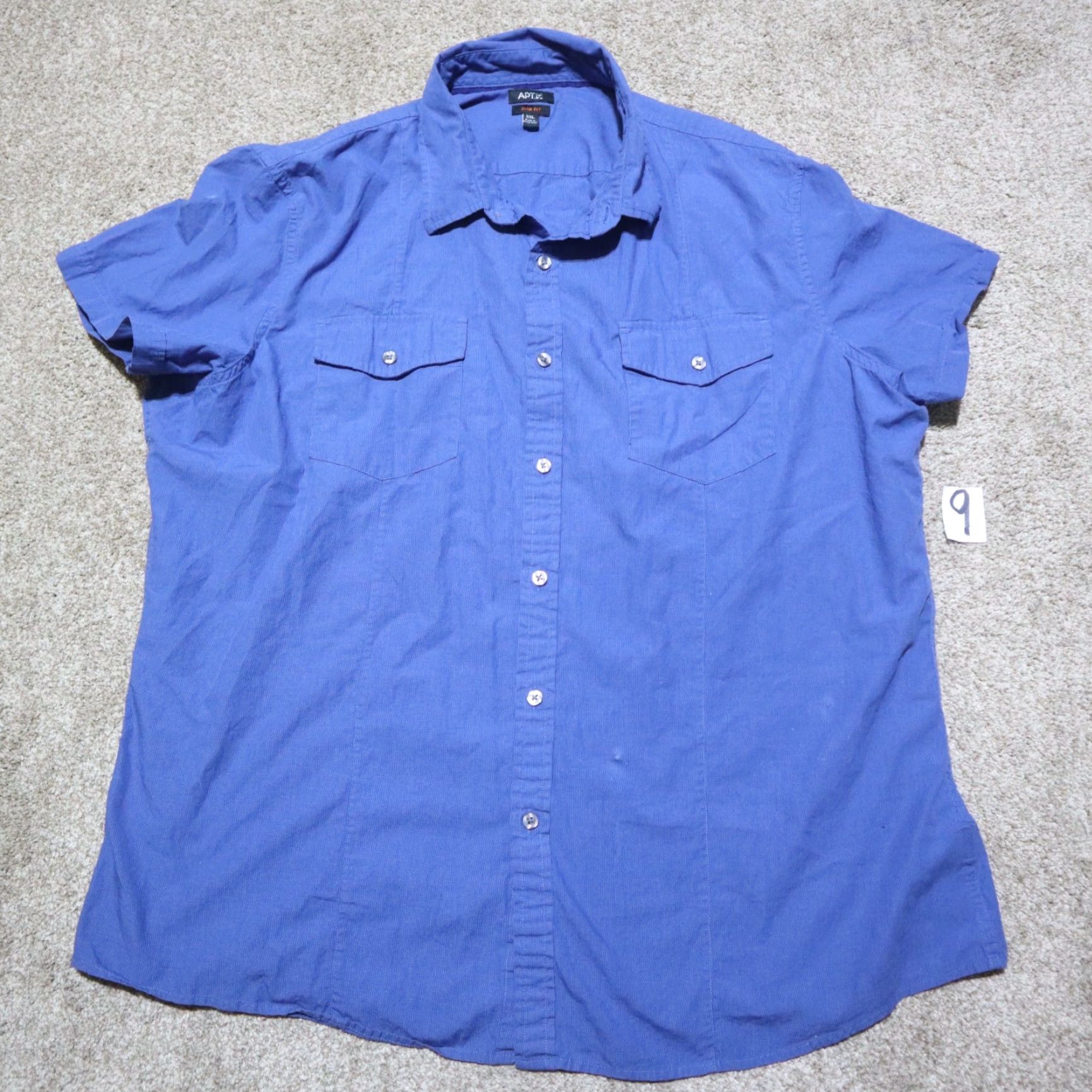 Apt. 9 Apt. 9 Shirt 2XL Adult Blue Button-Down Long Sleeve Spread Collared Made for Men Mens Size US XXL / EU 58 / 5 - 3 Thumbnail