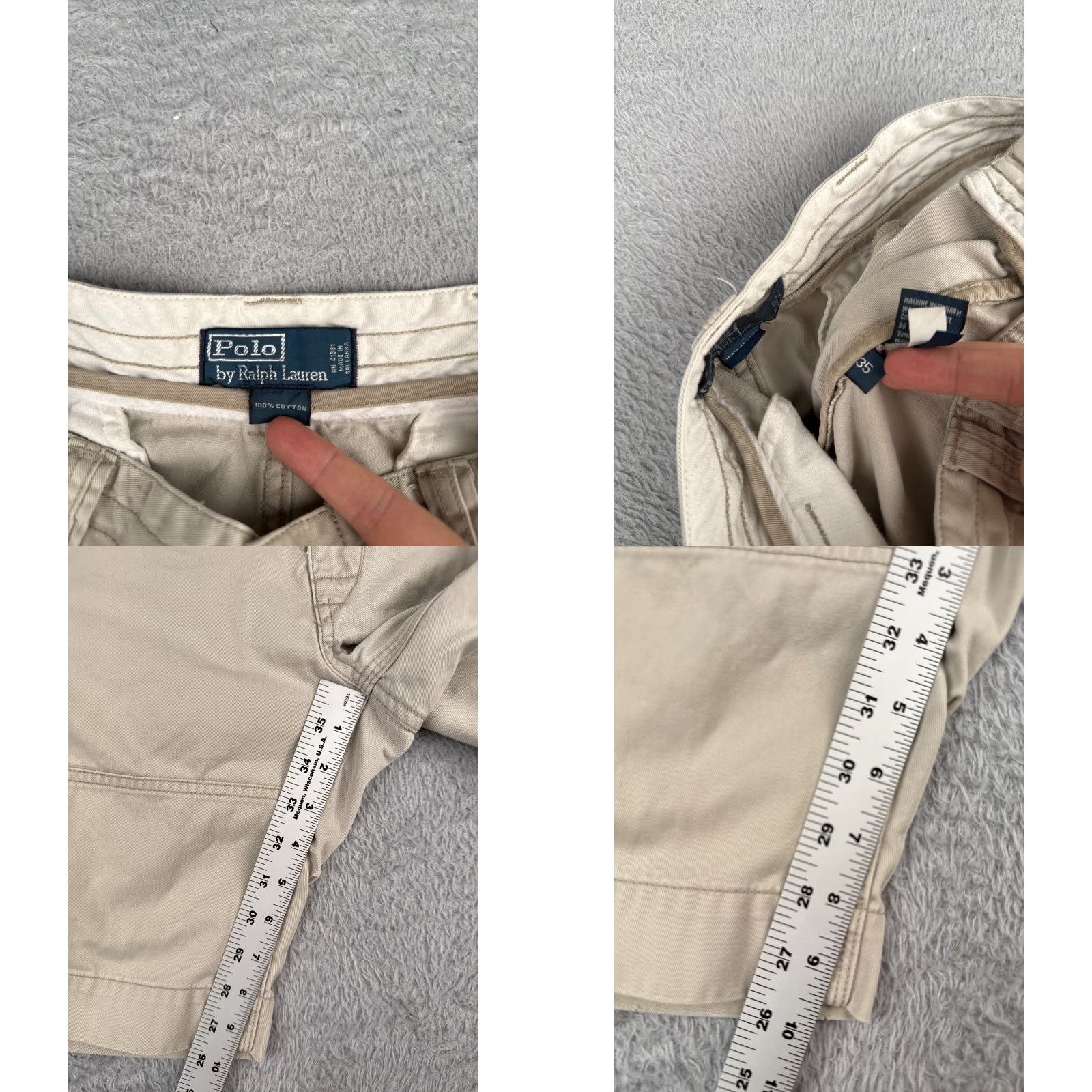 Polo Ralph Lauren Polo Ralph Lauren Cargo Shorts Men 35 Beige 100% Cotton Twill Zip 10in Inseam Mid Rise Regular Fit Boat American Designer Outdoor Casual Workwear Size US S / EU 44-46 / 1 - 8 Thumbnail