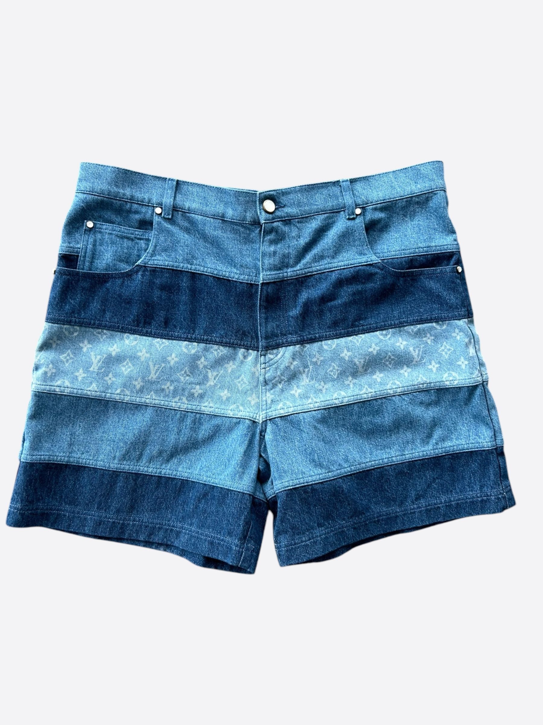 Louis Vuitton Louis Vuitton Blue Monogram Patchwork Denim Shorts Size US 40 / EU 56 - 1 Thumbnail