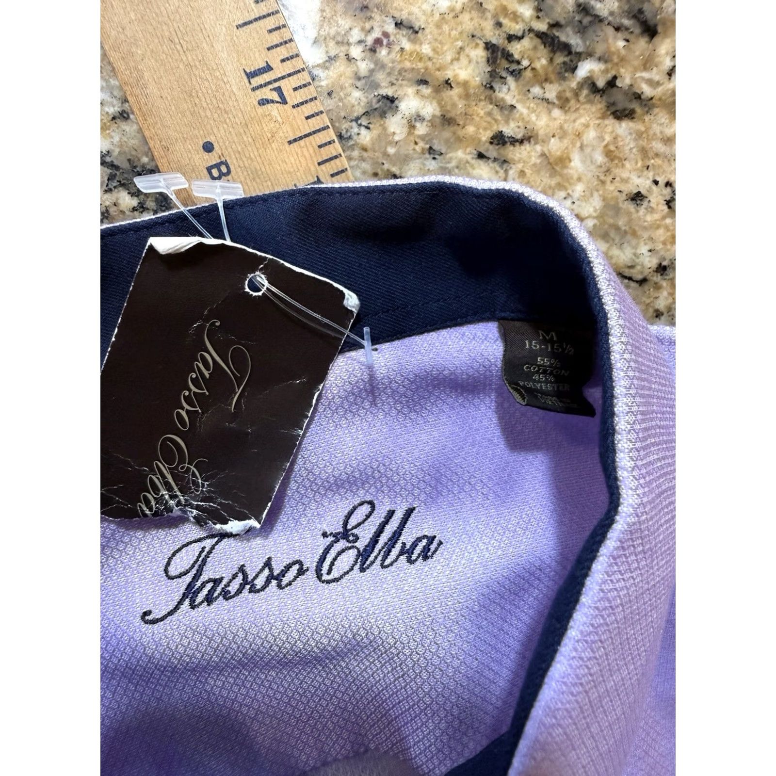 Tasso Elba Tasso Elba Dress Shirt Mens Purple Long Sleeve Button-Up M New w Tags Regular Solid Button-Up Shirt Mens Size 40R - 6 Thumbnail