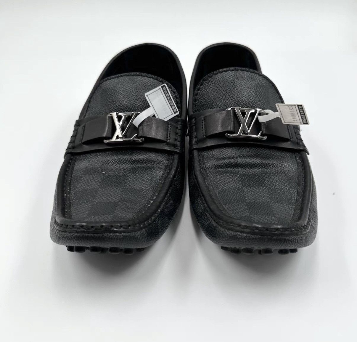 Louis Vuitton Louis Vuitton Black & Grey Damier Graphite Loafers K12 Size US 6.5 / EU 39-40 - 2 Thumbnail