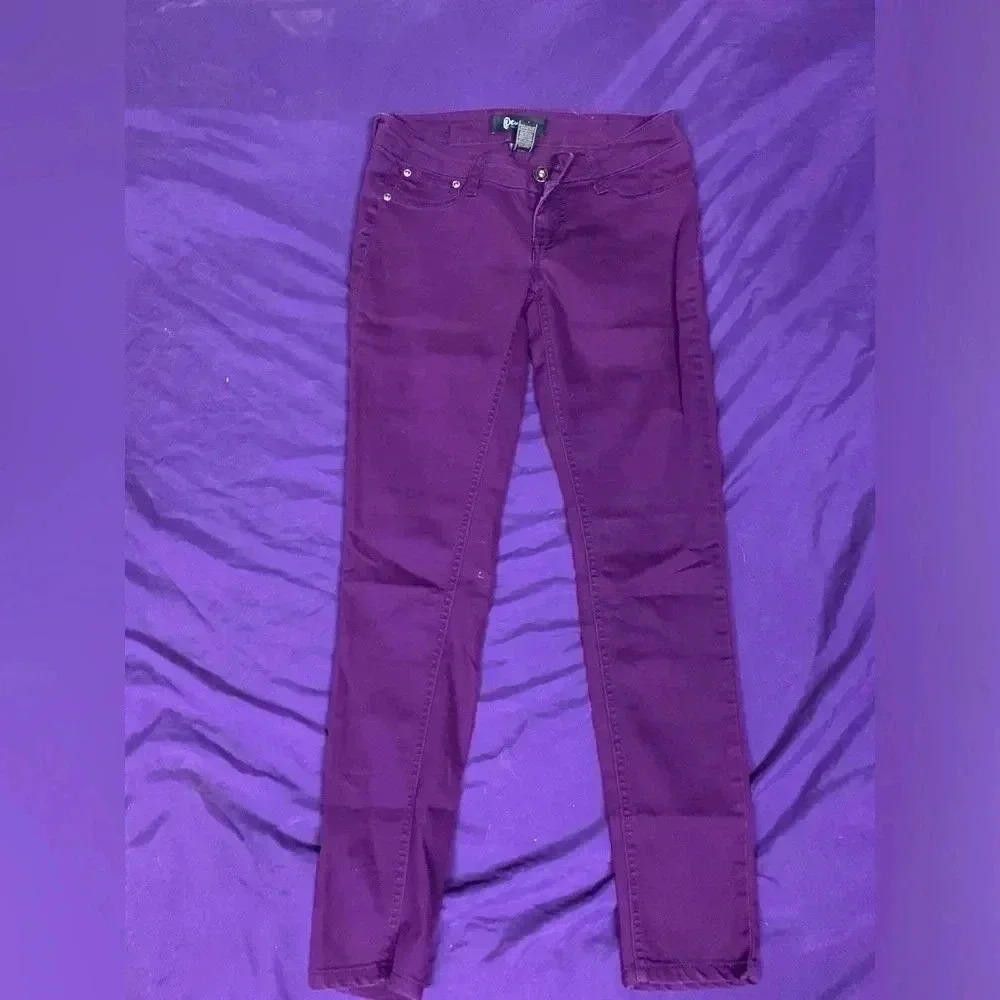 Designer Stylish Purple Skinny Jeans by Rewash Size 26" / US 2 / IT 38 - 1 Thumbnail