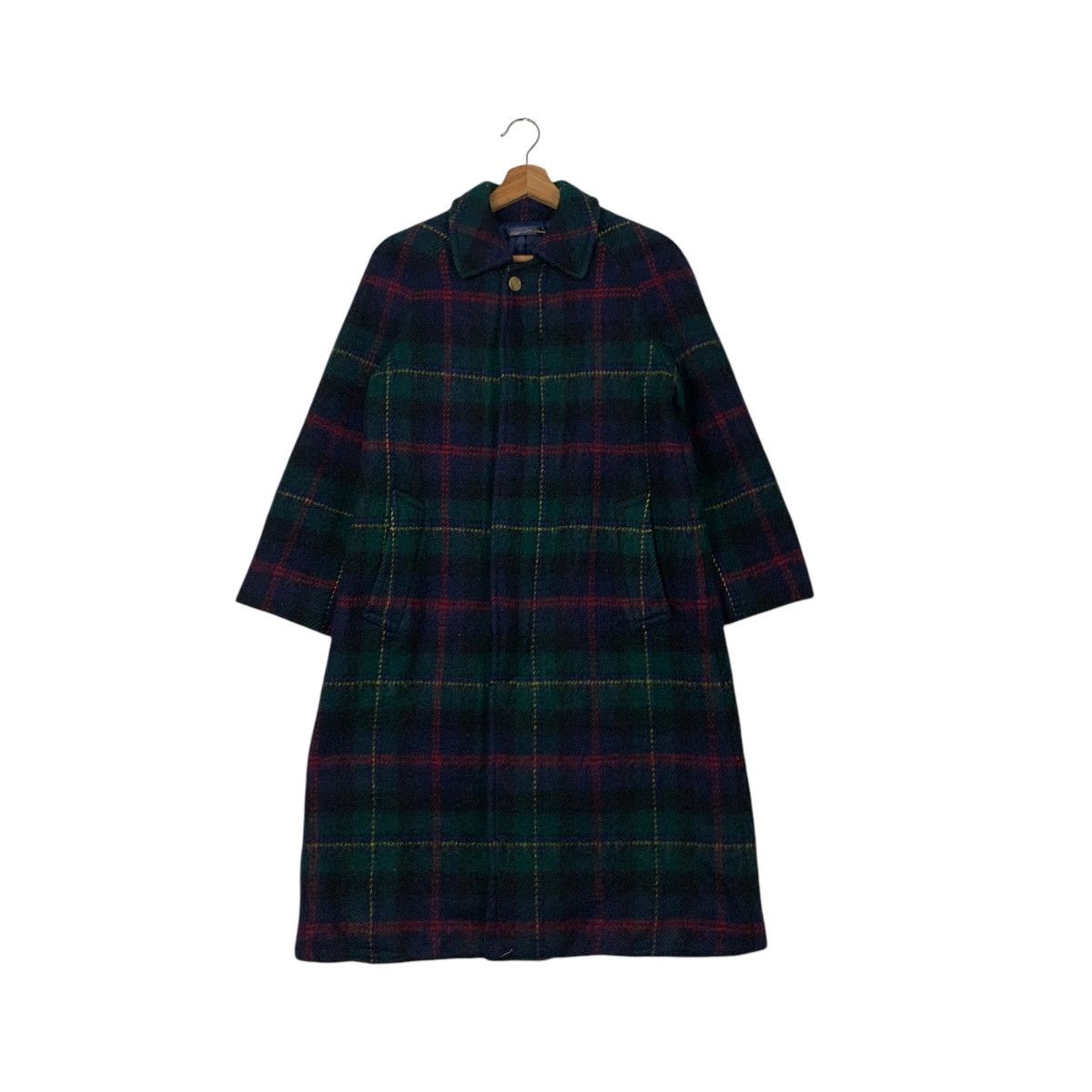 Japanese Brand LADIES TRADITIONAL Wool Tartan Long Coat #2068-C90 Size M / US 6-8 / IT 42-44 - 1 Thumbnail