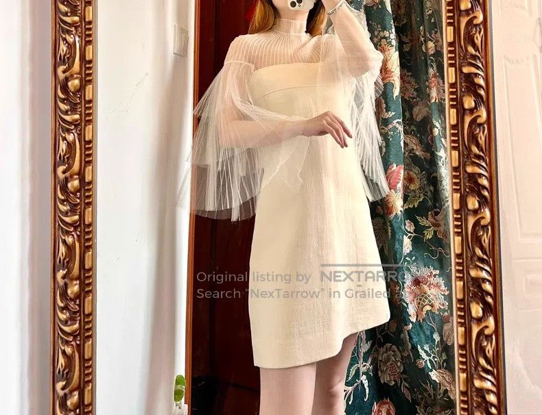 Valentino Valentino Mesh ruffled fairy dress with patchwork silk dre Size M / US 6-8 / IT 42-44 - 3 Thumbnail