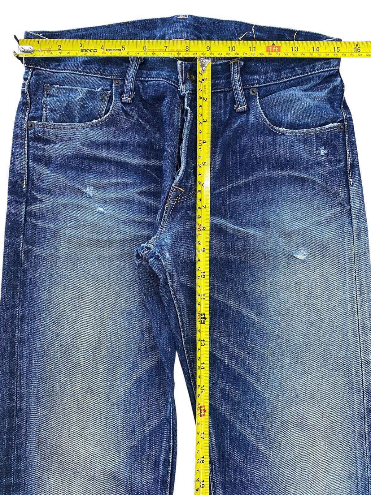 Japanese Brand Japanese Brand X Selvedge Whiskered Straight Leg Style Jeans Size US 30 / EU 46 - 6 Thumbnail