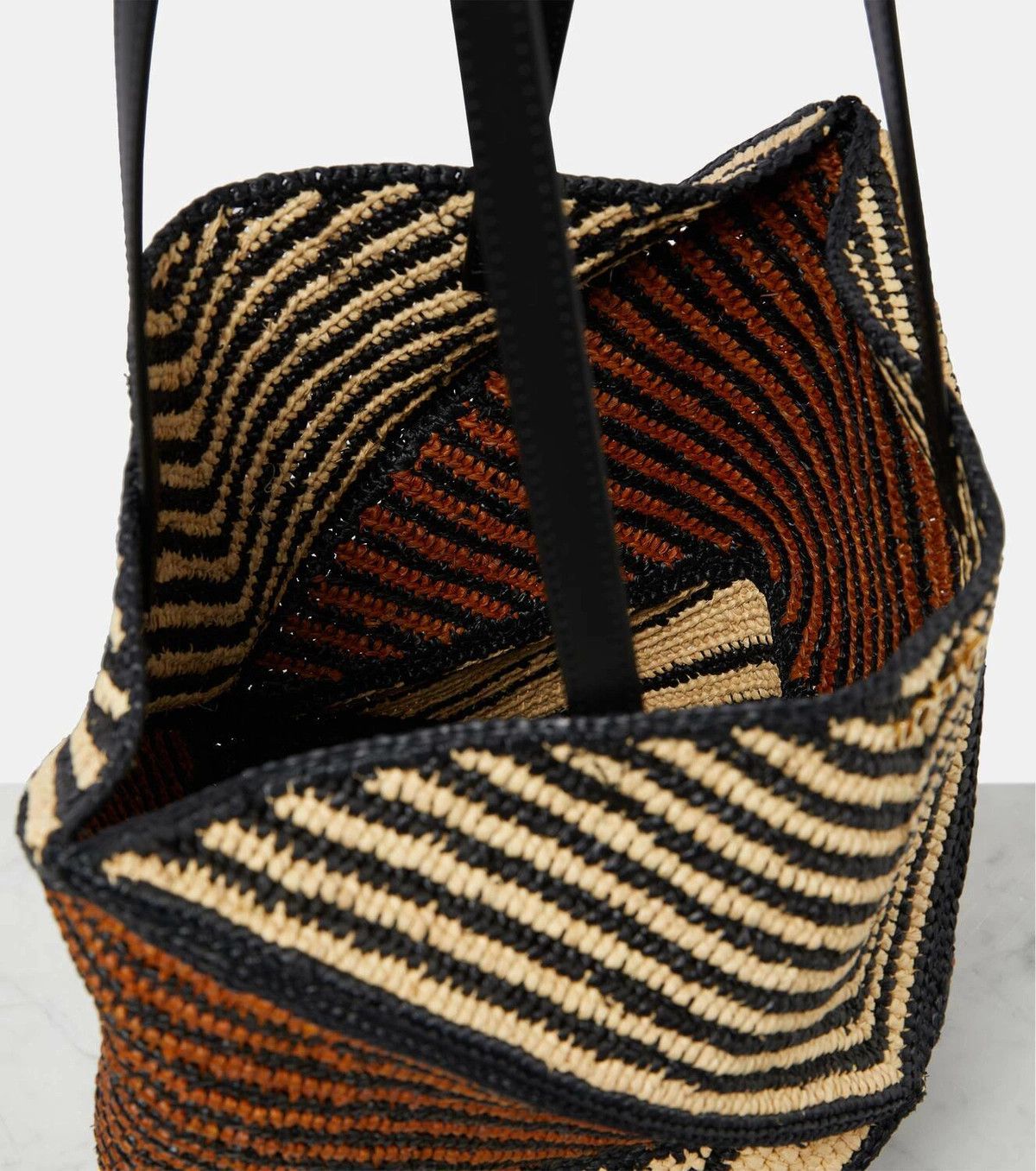 Loewe o1in1g0726 Size: OS/Ibiza Puzzle Fold Medium Raffia Tote Bag Size ONE SIZE - 3 Thumbnail