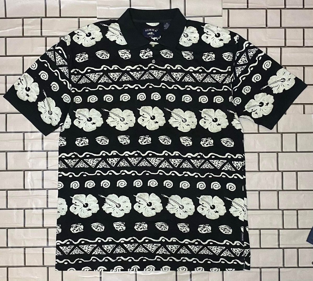 Vintage Vintage polo hawaii aloha full printed Size US L / EU 52-54 / 3 - 2 Thumbnail