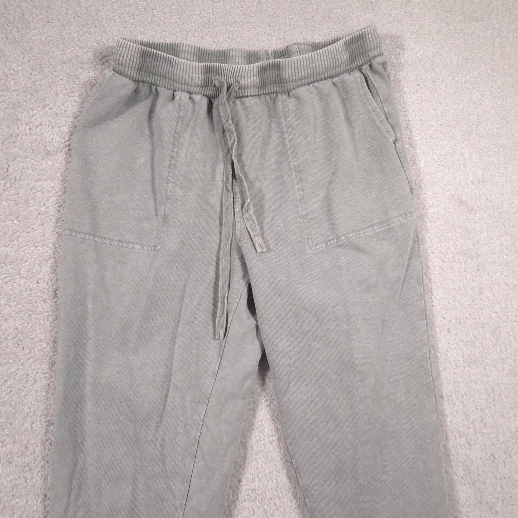 Lancel Delancey Jogger Pants Mens S Gray Knit Elastic Waist Pockets Lounge Tapered Casual Activewear Pants Size US 29 - 3 Thumbnail