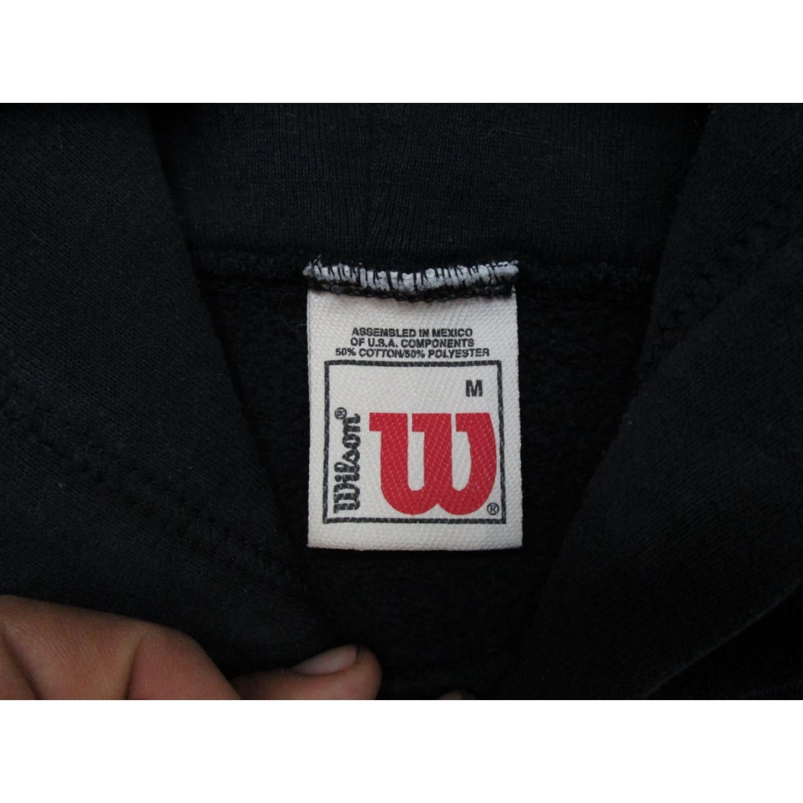 Wilson VINTAGE Wilson Hoodie Sweatshirt Pullover Mens M Black 80s 90s Sports Size US M / EU 48-50 / 2 - 3 Thumbnail