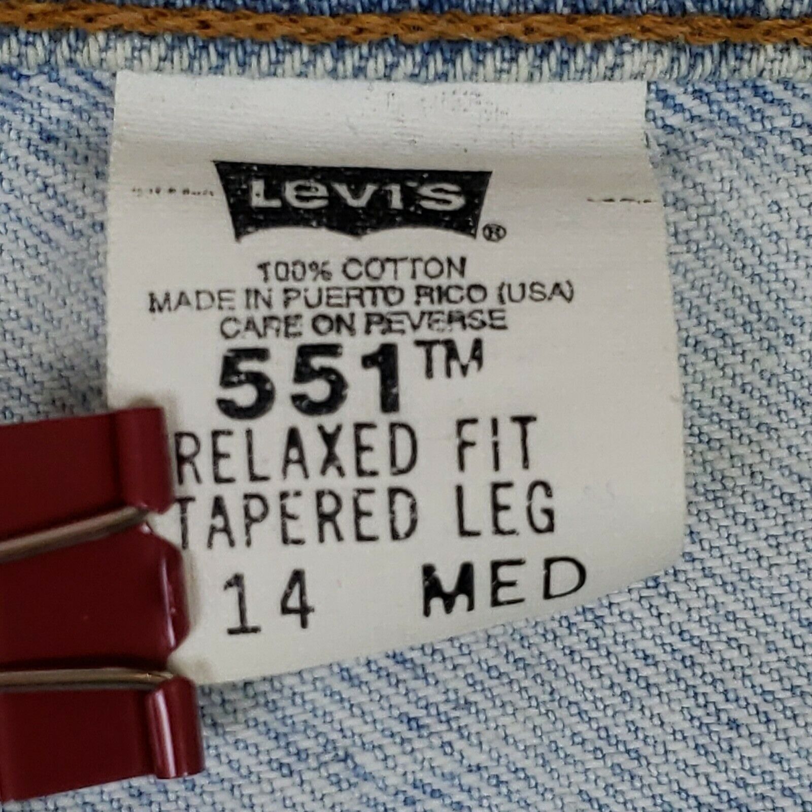 Levi's Levis 551 Jeans Womens 14 M High Waist Baggy Taper Leg Pants Size 36" / US 14 / IT 50 - 5 Thumbnail