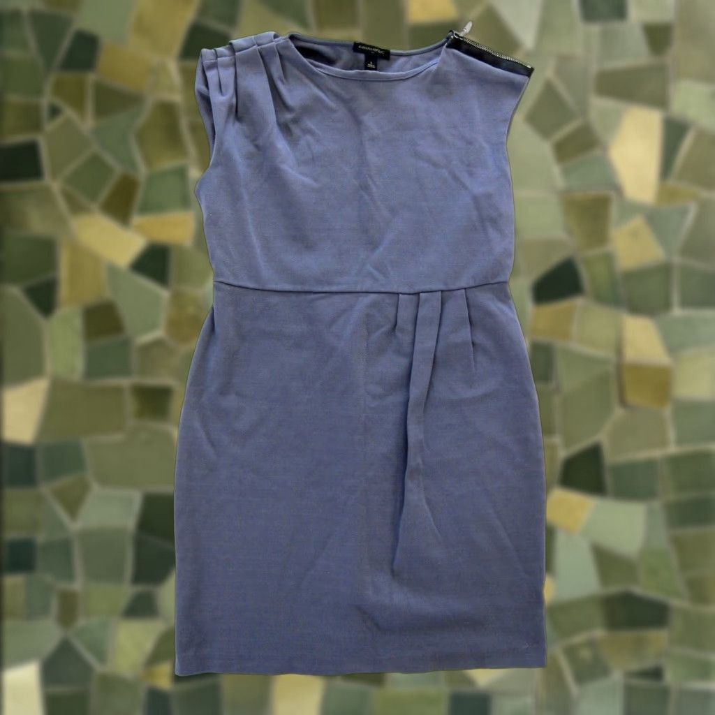 Banana Republic Banana Republic Rayon Stretch Blue Sleeveless Ruched Sheath Shift Dress 8 Size M / US 6-8 / IT 42-44 - 1 Thumbnail