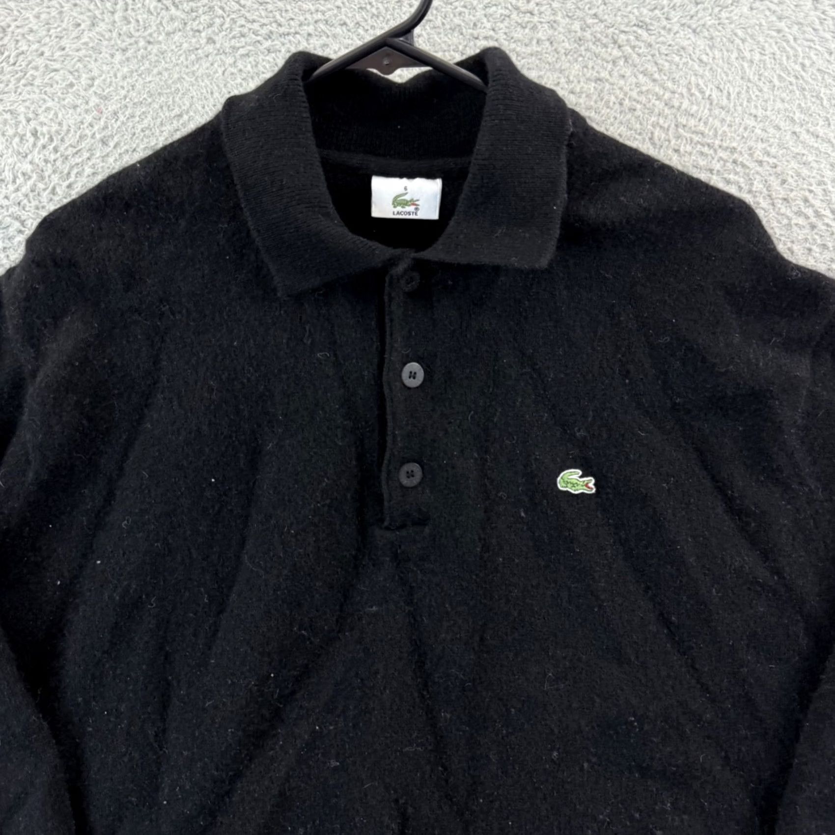 Lacoste Lacoste Sweater Mens 6 XL Black Wool Henley Long Sleeve Knit Preppy Pullover Size US S / EU 44-46 / 1 - 3 Thumbnail