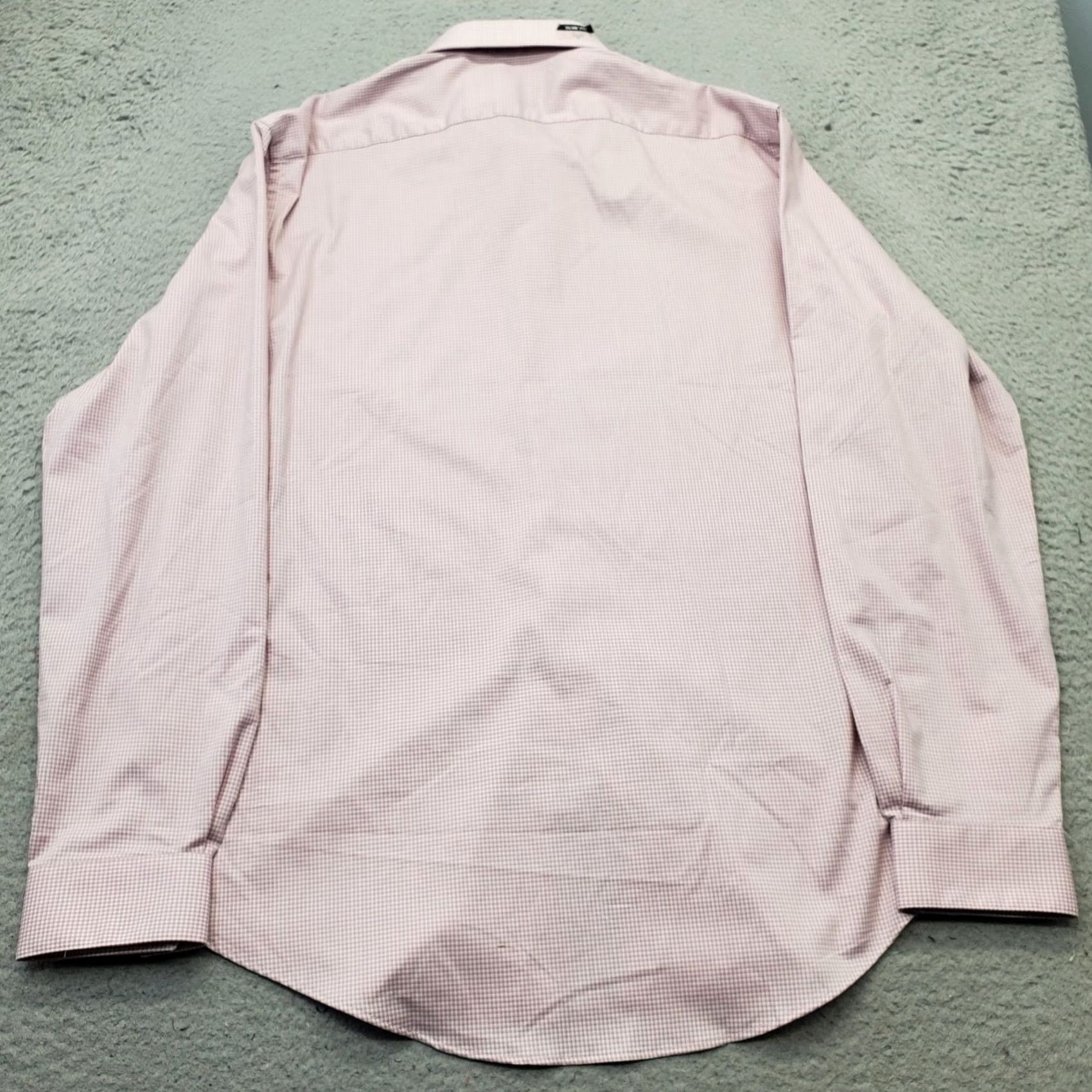 Van Heusen Van Heusen Dress Shirt Mens XL Pink Gingham Comfort Slim Button-Up Size 46R - 2 Thumbnail