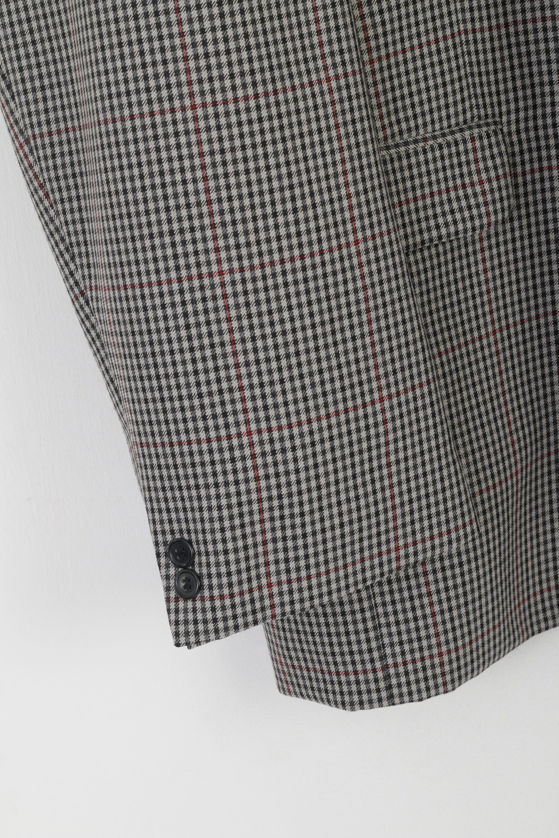 Vintage Skopes Men 54 XXXL Blazer Gray Herringbone 8104 Size 54L - 7 Thumbnail