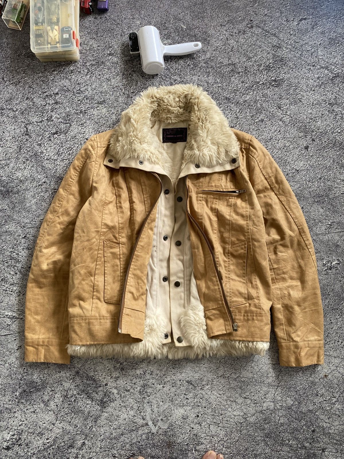 1990s - Cabane De Zucca Leather Fur Faux by Issey Miyake