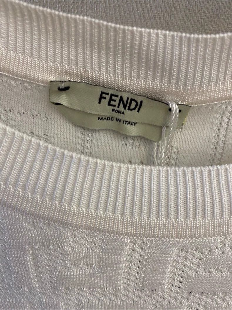 Fendi Fendi F Full Logo Short Sleeve Knitwear Size US XXS / EU 40 - 3 Thumbnail