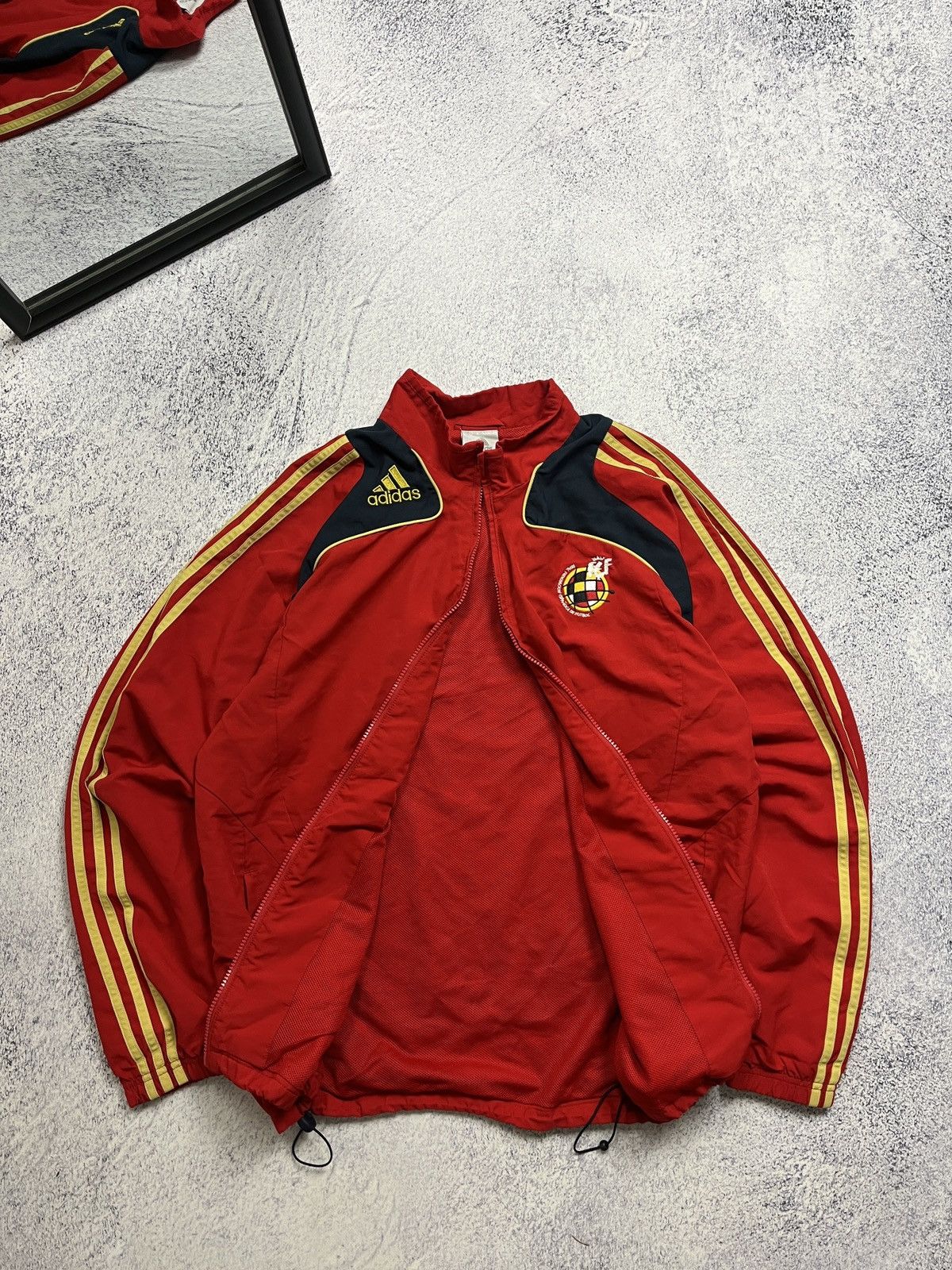 Adidas × Vintage Adidas 2000s Vintage RFEF Spain Football Nylon Track Jacket Size US L / EU 52-54 / 3 - 6 Thumbnail