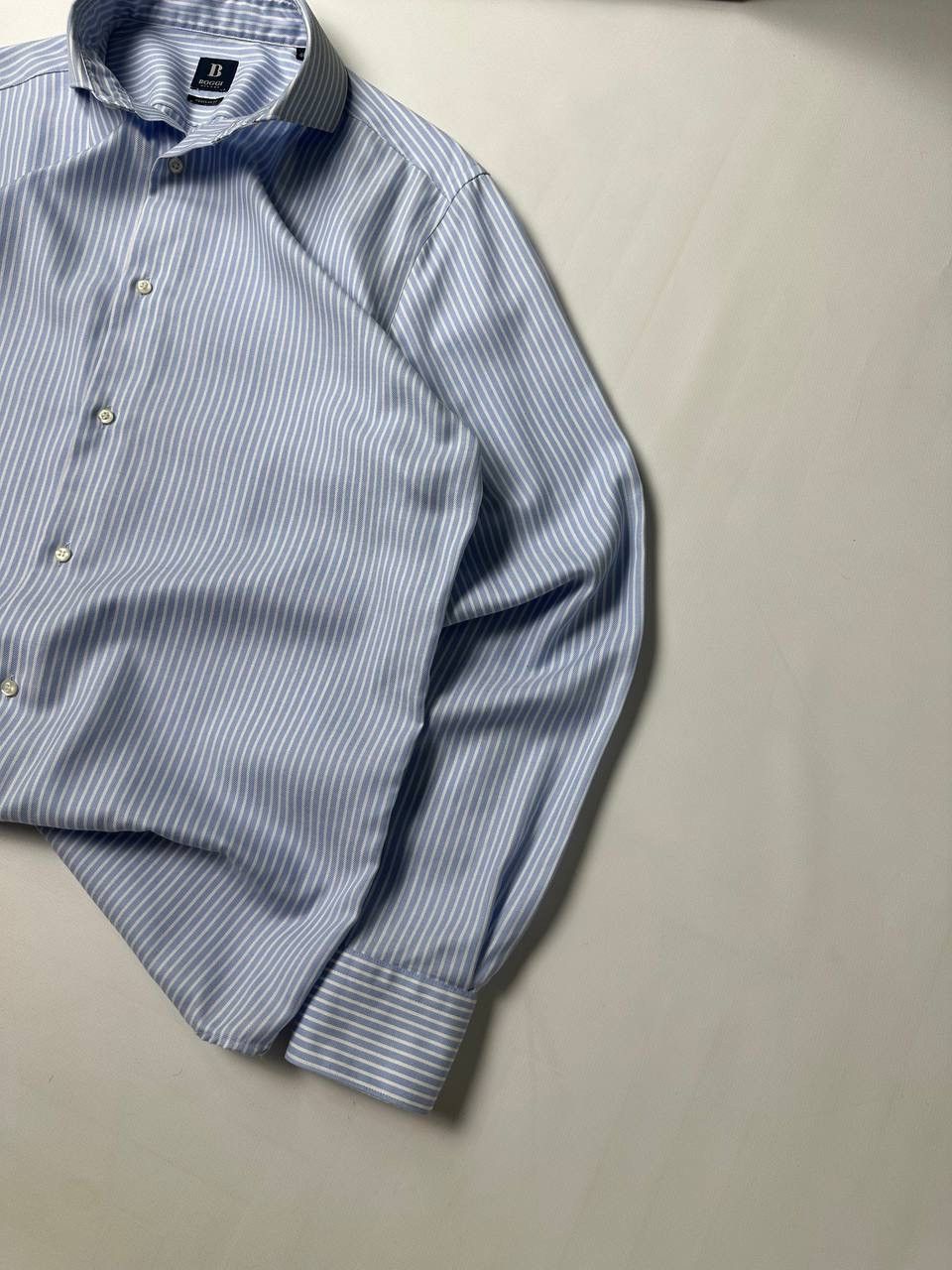 Boggi Boggi Milano Striped 90s OldMoney Vibe Blue Shirt Button Up Size US L / EU 52-54 / 3 - 3 Thumbnail