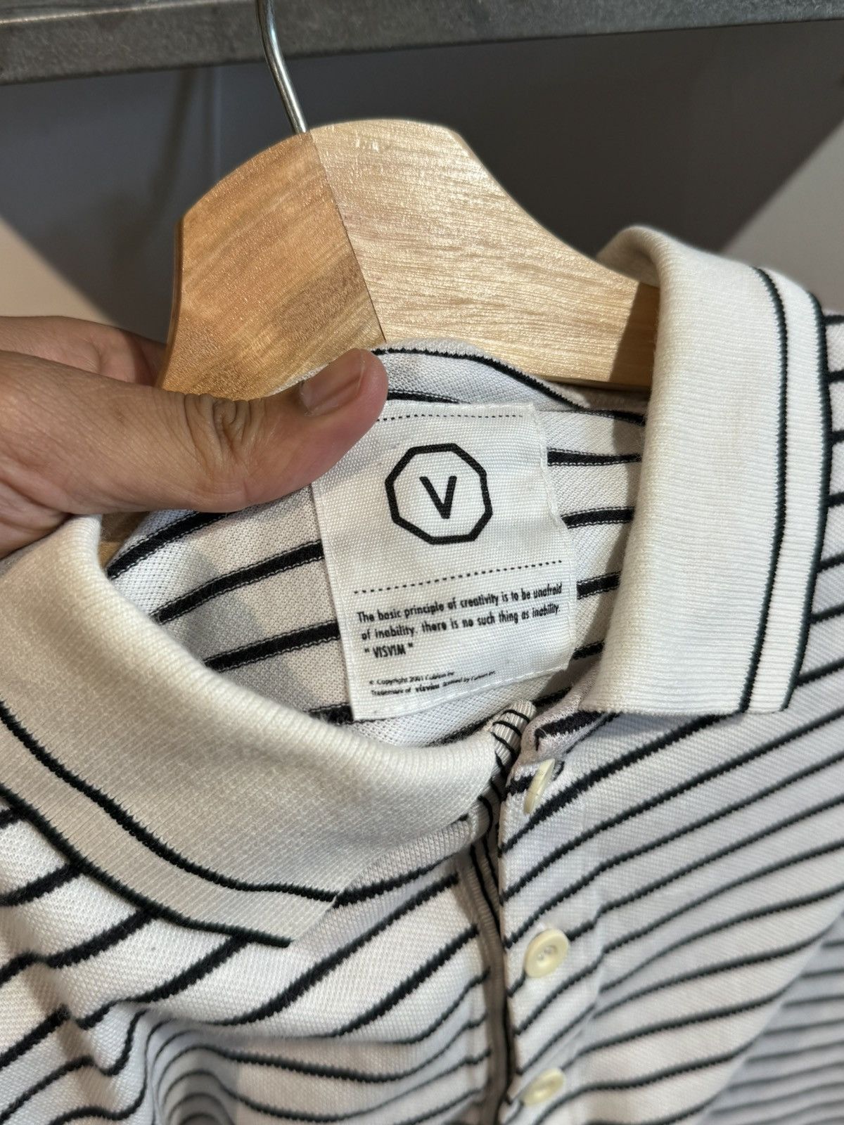 Visvim Visvim Japan Black White Stripe Polo Shirt Size US L / EU 52-54 / 3 - 3 Thumbnail