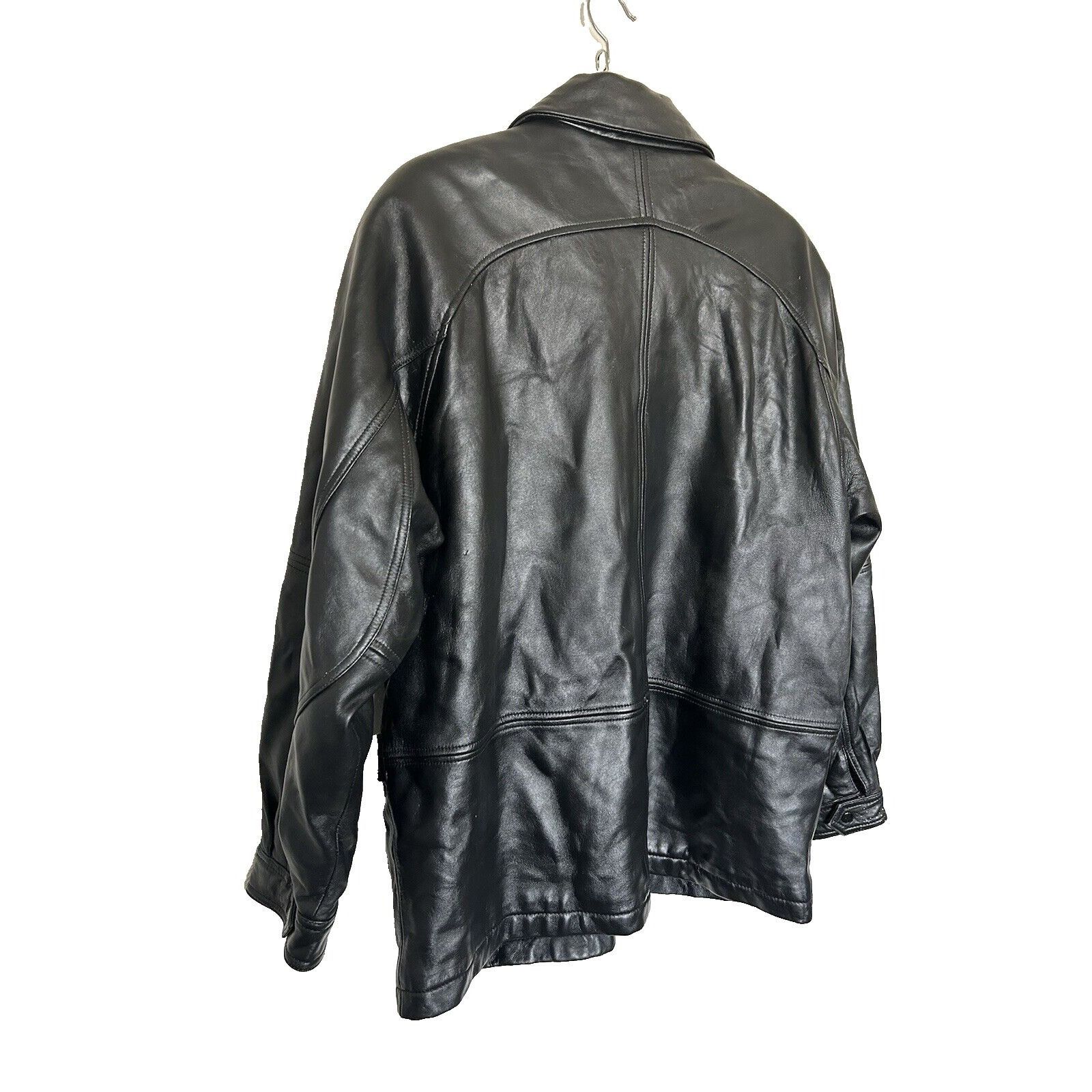 Express Express SIZE 54 Men's black genuine leather winter coat clas Size US L / EU 52-54 / 3 - 4 Thumbnail