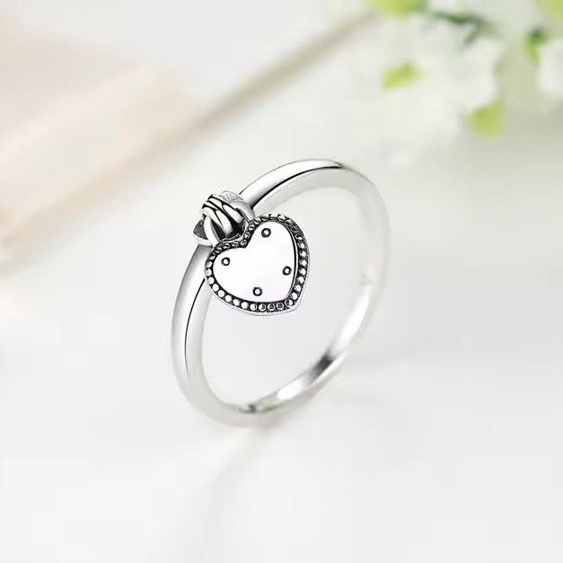 Sterling Silver Love Heart Ring Size ONE SIZE - 1 Thumbnail