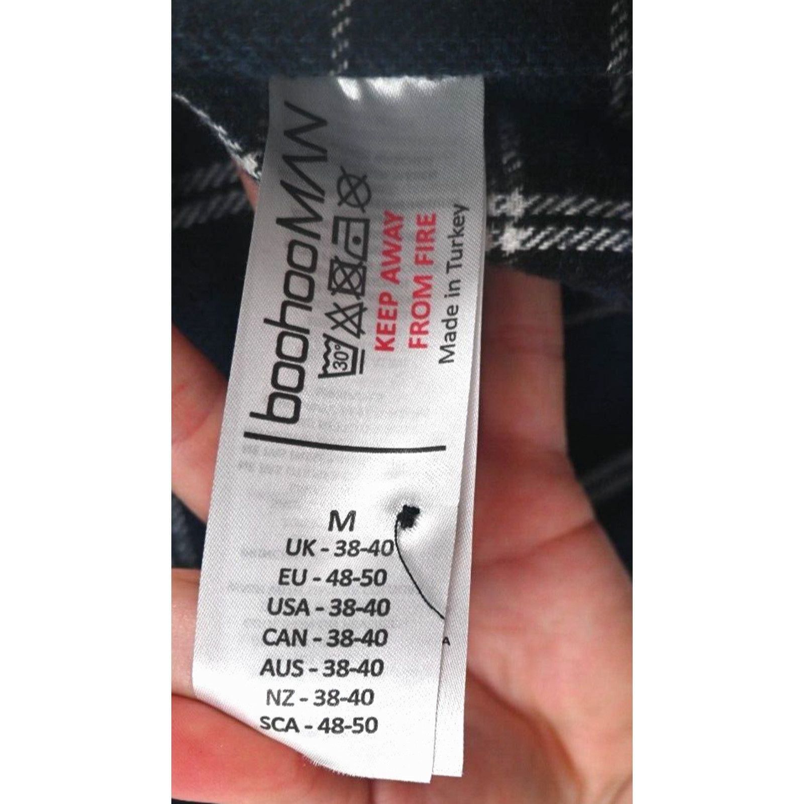 Boohoo BooHooMAN Norm Plaid Flannel Navy Blue Shirt Med Gorp Dadcor Size US M / EU 48-50 / 2 - 9 Thumbnail