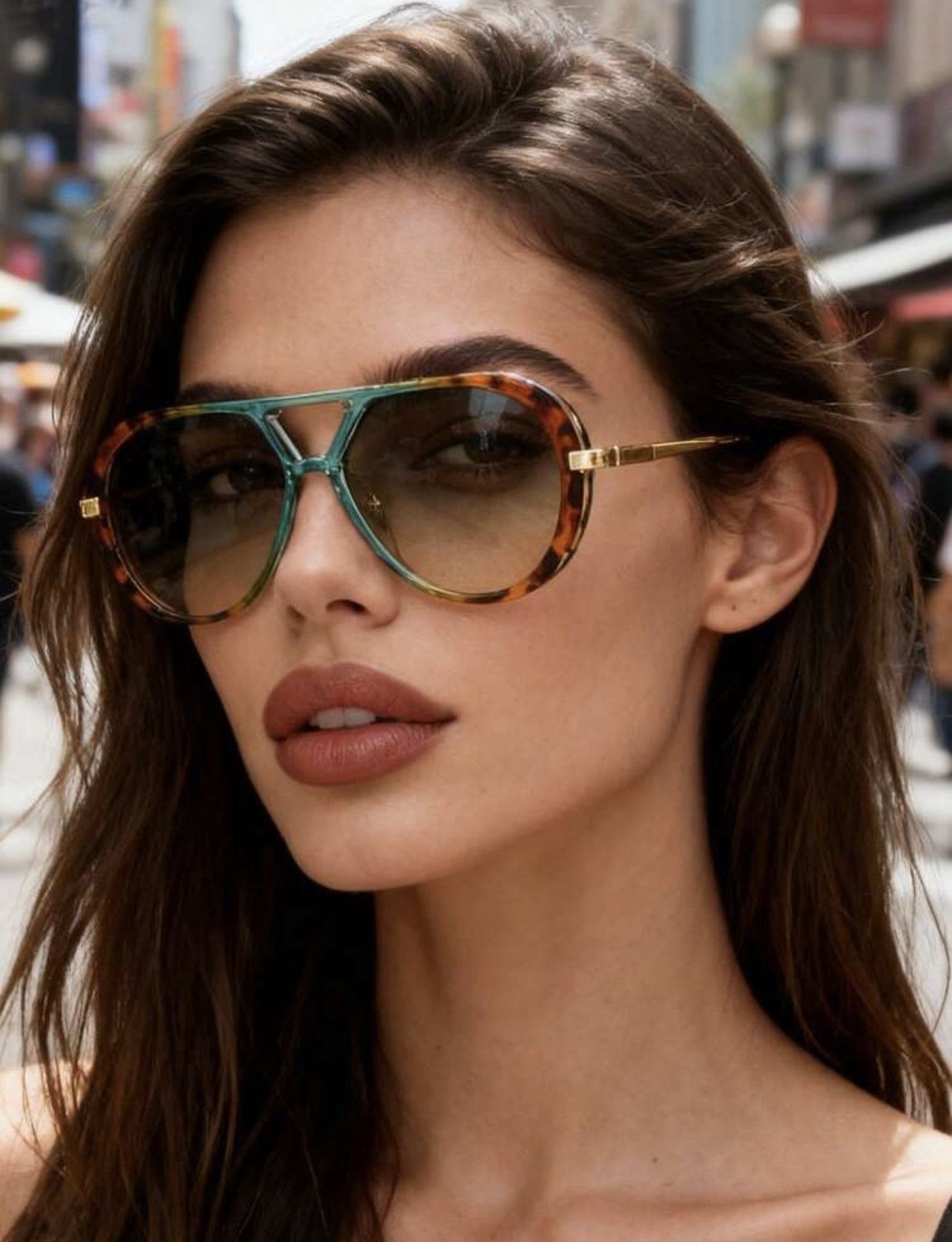 Other Oversized Tortoise Sunglasses Women Double Beam Metal Frame Size ONE SIZE - 2 Thumbnail