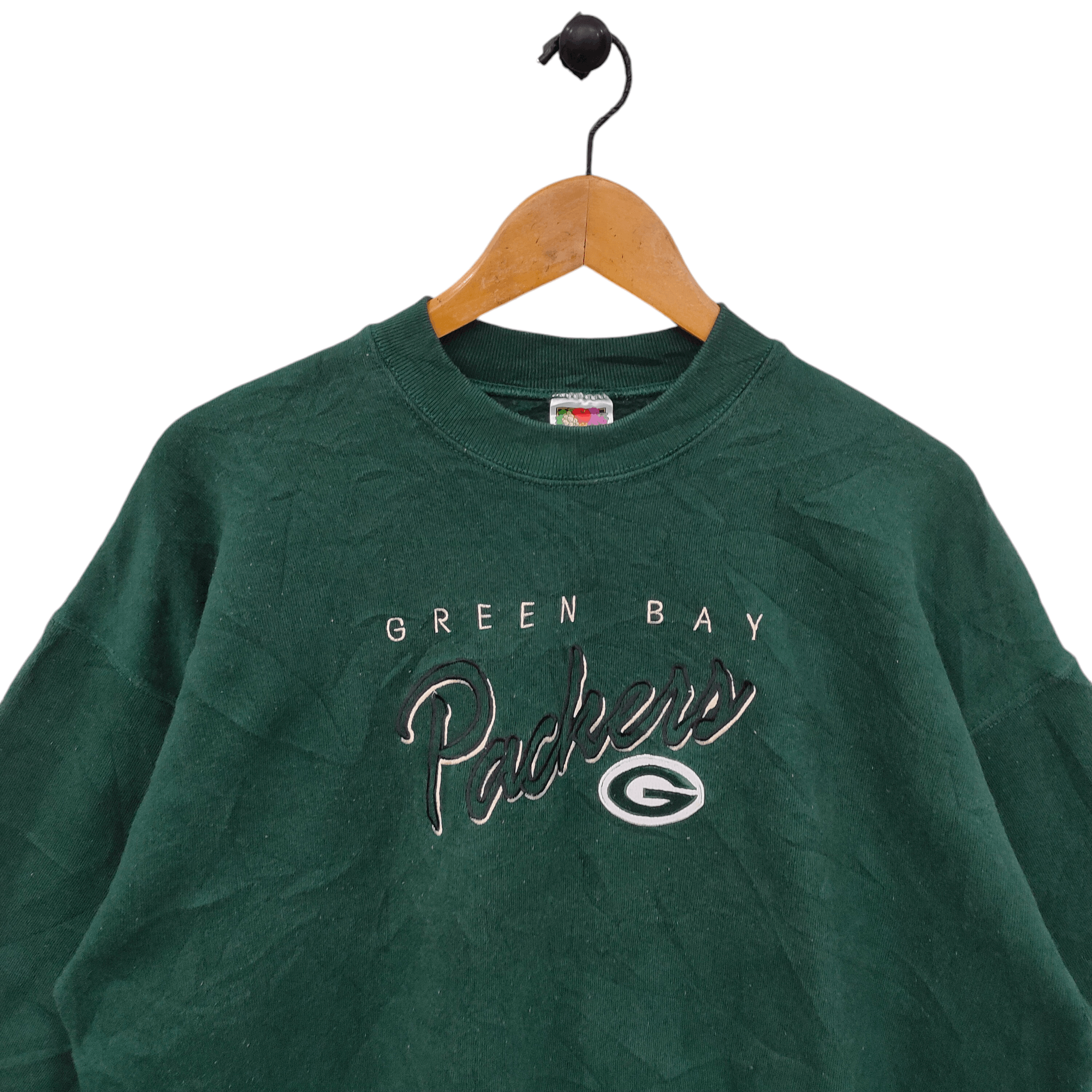 Fruit Of The Loom × NFL × Vintage 90s Green Bay Packers Sweatshirt Vintage NFL Embroidery Size US XL / EU 56 / 4 - 6 Thumbnail