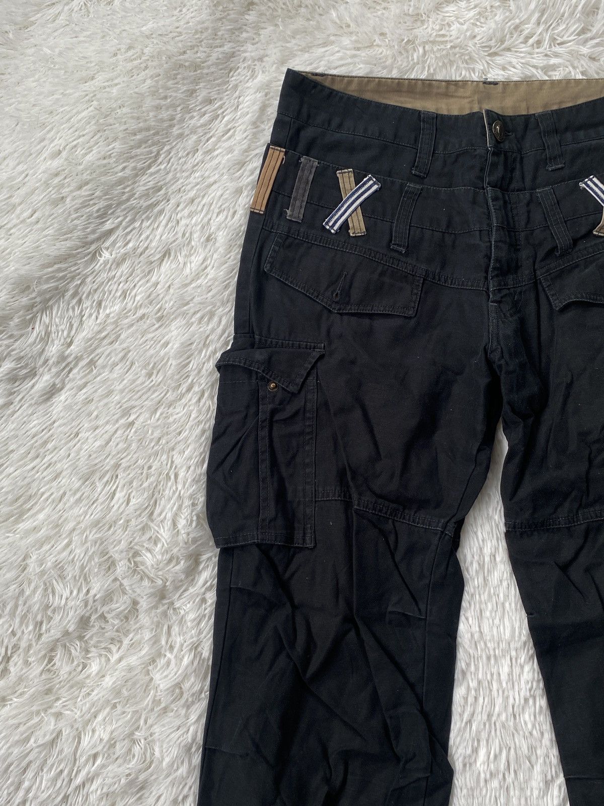 Japanese Brand × Seditionaries 🔥RARE🔥Dominated Handcrafted Double waist Black Cargo Pant Size US 31 - 3 Thumbnail